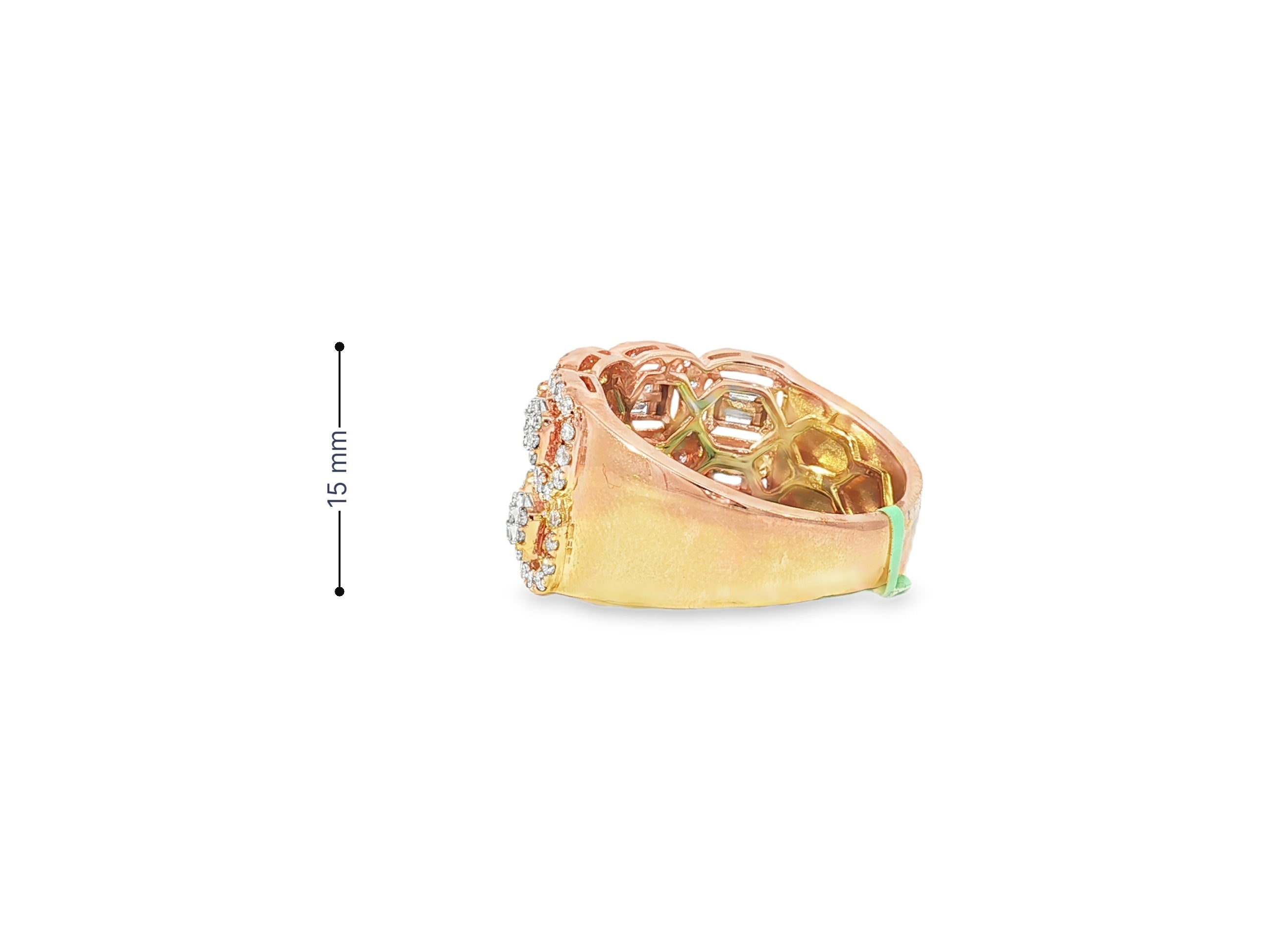 14k Gold Natural Diamond Ring with Emerald - Cut & Round Cluster Design 2.00ct - AVI THE JEWELER