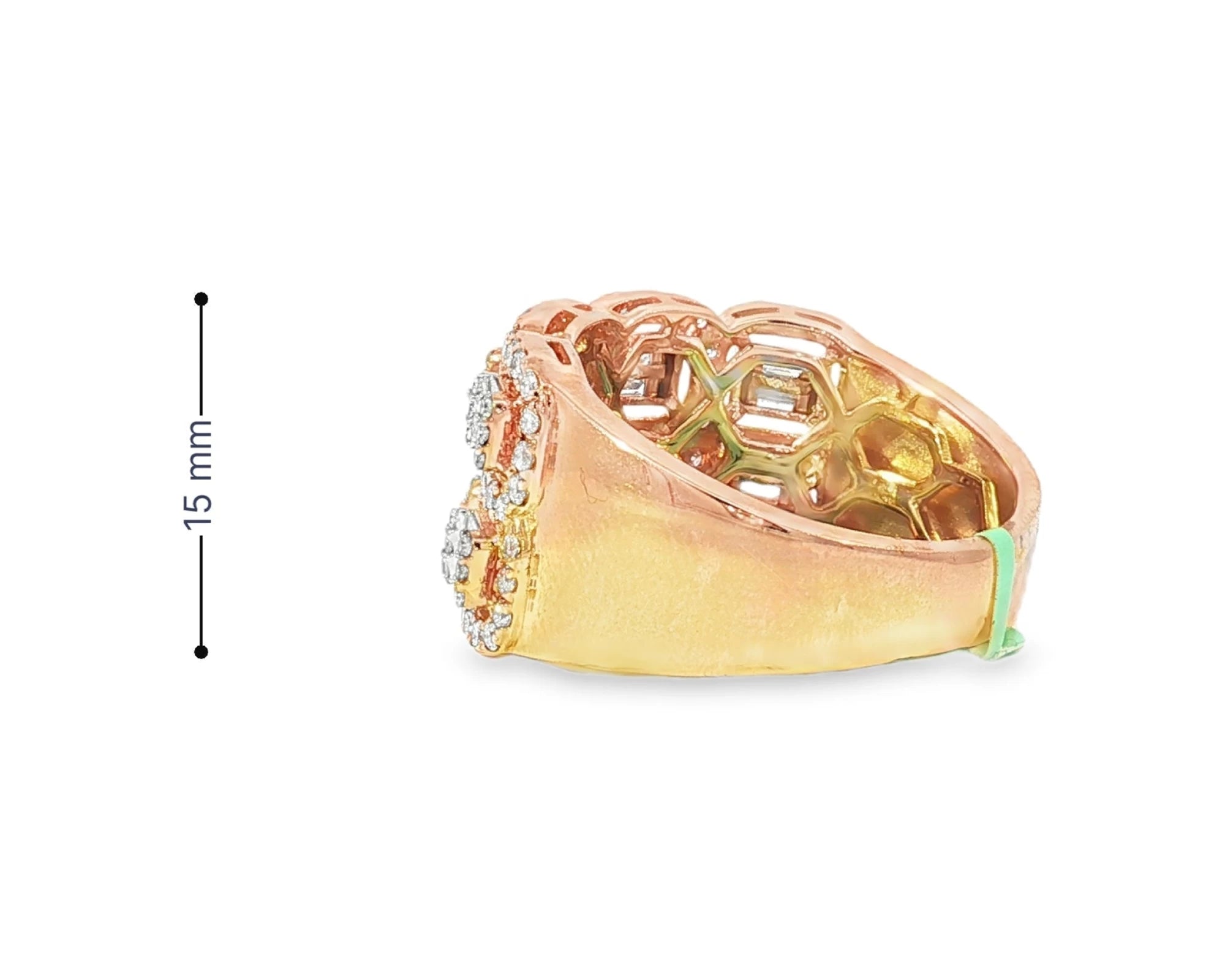 14k Gold Natural Diamond Ring with Emerald-Cut & Round Cluster Design 2.00ct – lifestyle 3041