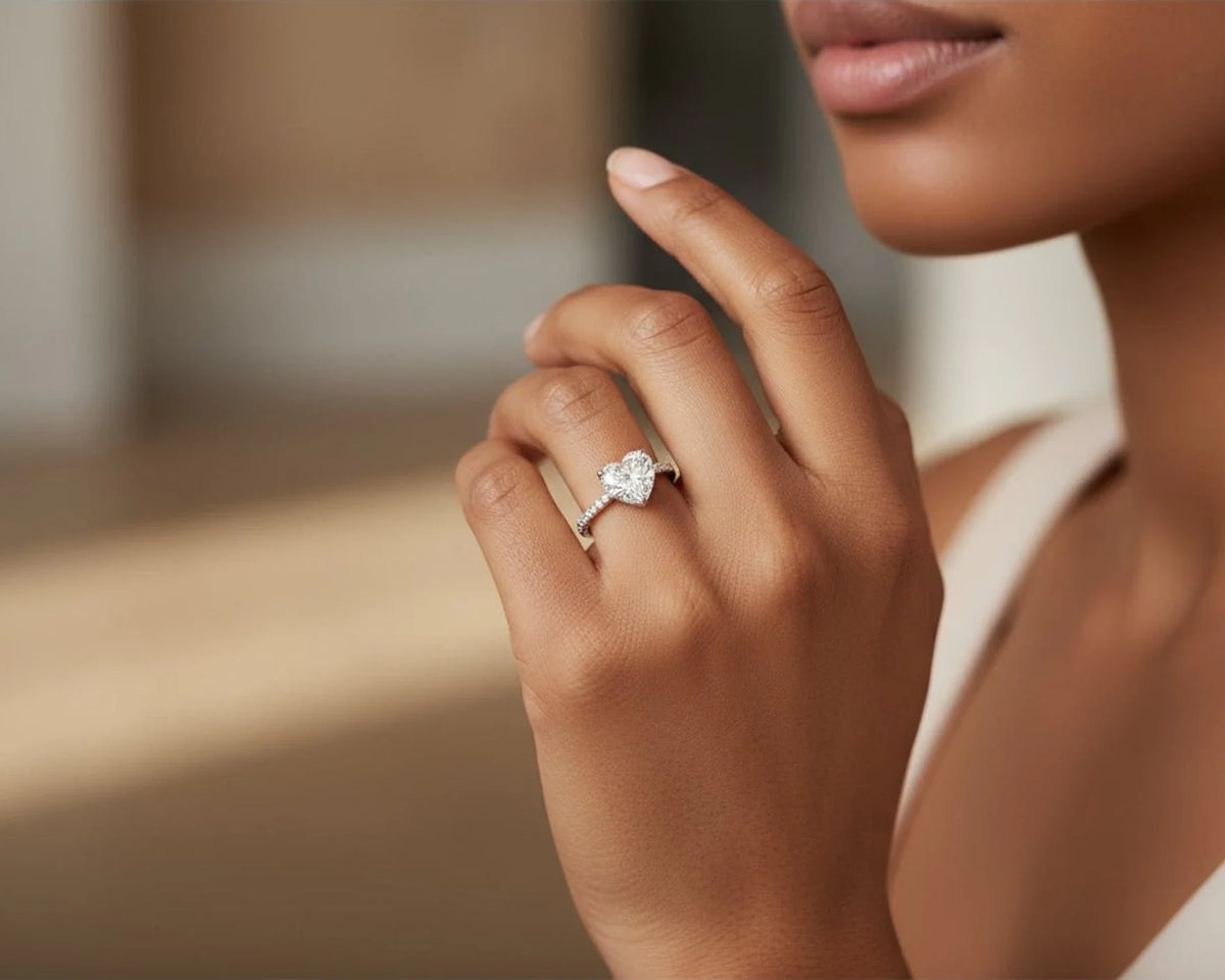 14k Heart Cut Petite Micropavé Engagement Ring 3.68 CT – view 2
