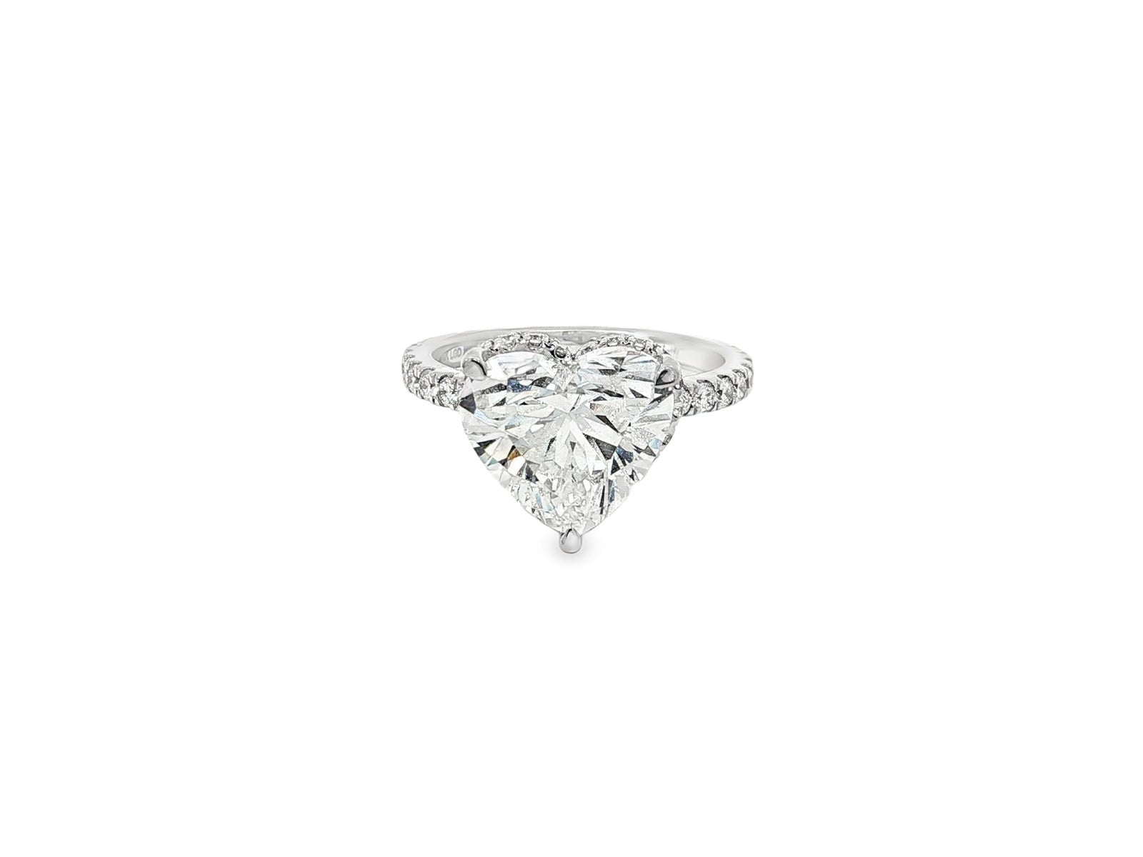 14k Heart Cut Petite Micropavé Engagement Ring 4.78 CT - AVI THE JEWELER