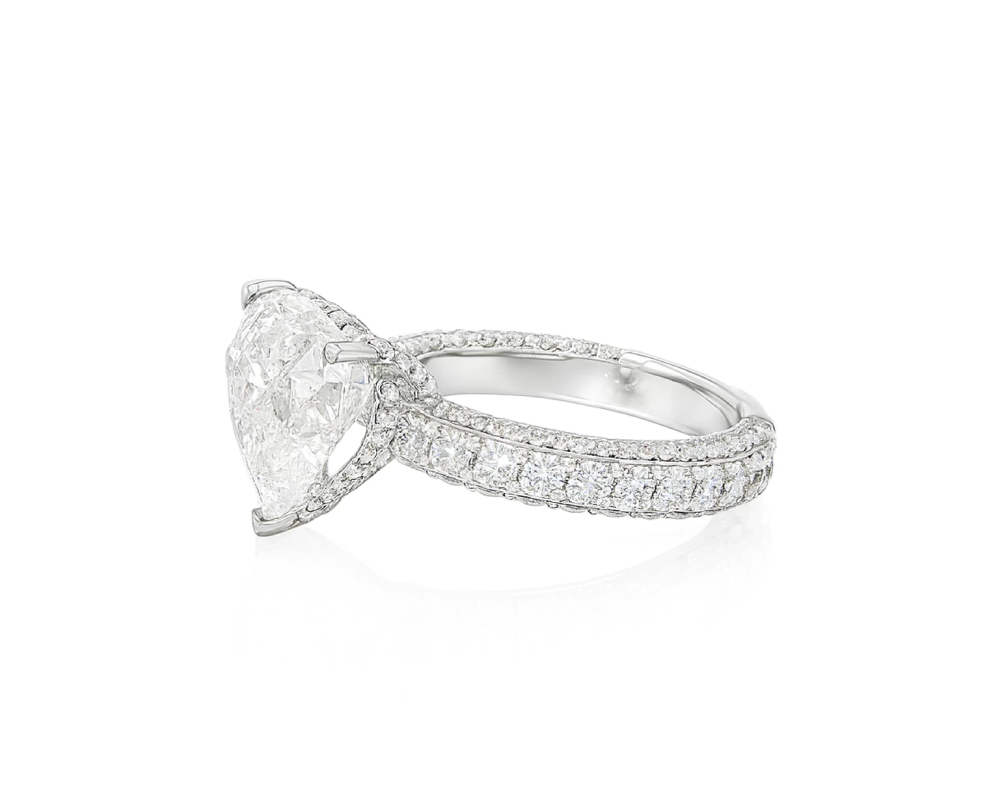 14k Heart Cut Triple Row Pavé Engagement Ring 7.87 CT – lifestyle 1897