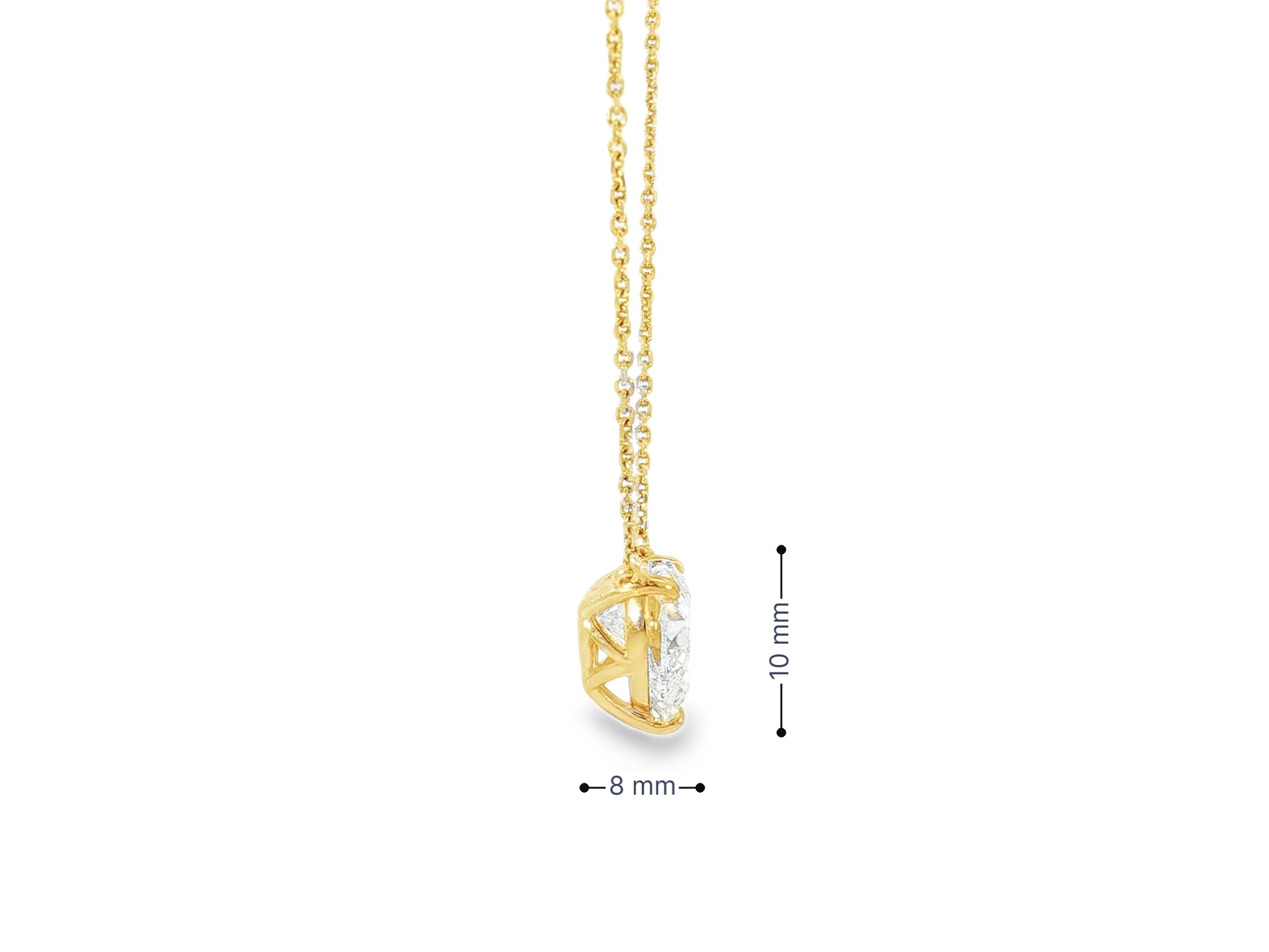 14k Lab - Grown Diamond Heart - Shaped Solitaire Necklace 3.09ct - AVI THE JEWELER