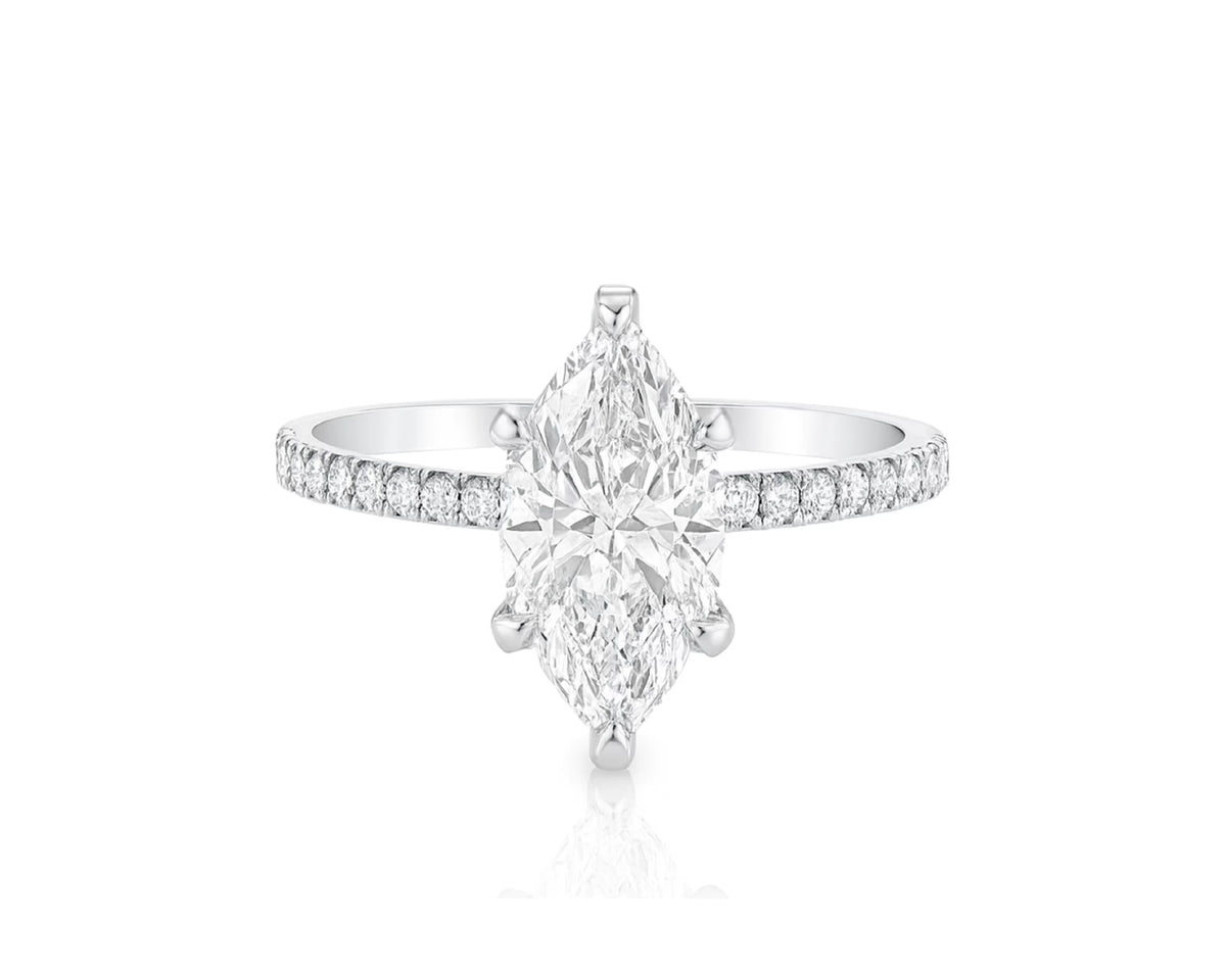 14k Marquise Cut Petite Micropavé Diamond Engagement Ring 1.76 CT – lifestyle 2210