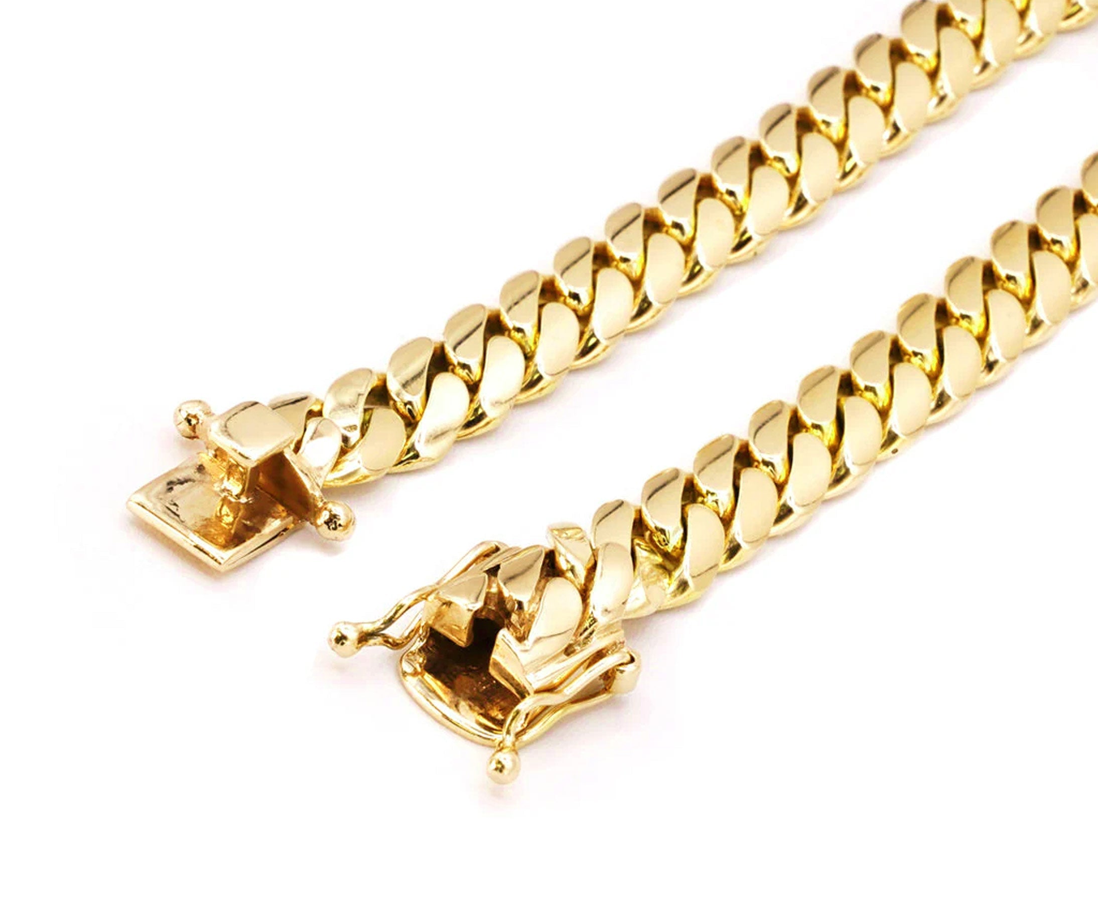 14K Miami Cuban Link Solid Gold Bracelets - AVI THE JEWELER