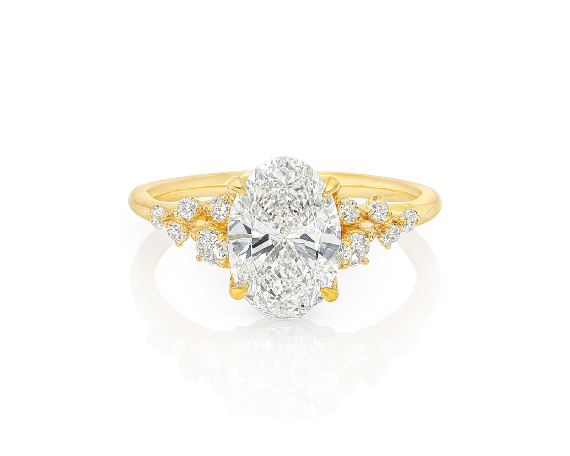 14k Oval-Cut Cascading Diamond Accent Engagement Ring 2.28 CT – lifestyle 2188