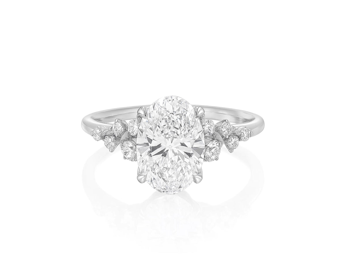 14k Oval-Cut Cascading Diamond Accent Engagement Ring 2.28 CT – lifestyle 2191