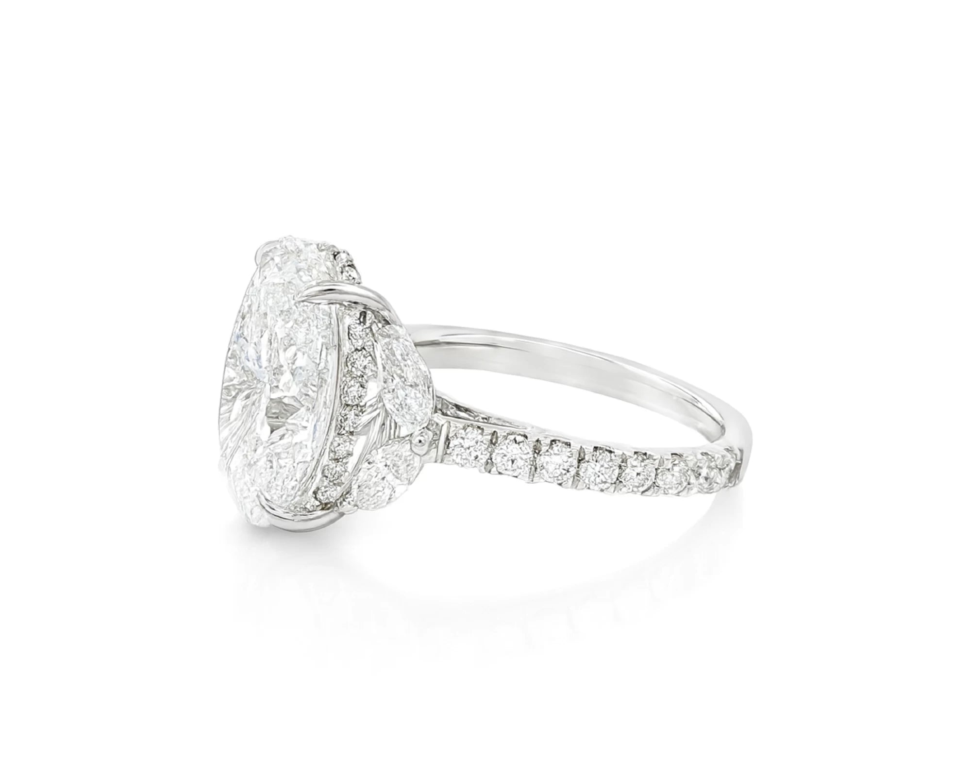 14k Oval Cut Floral Three-Stone Engagement Ring 6.07 CT – lifestyle 2479
