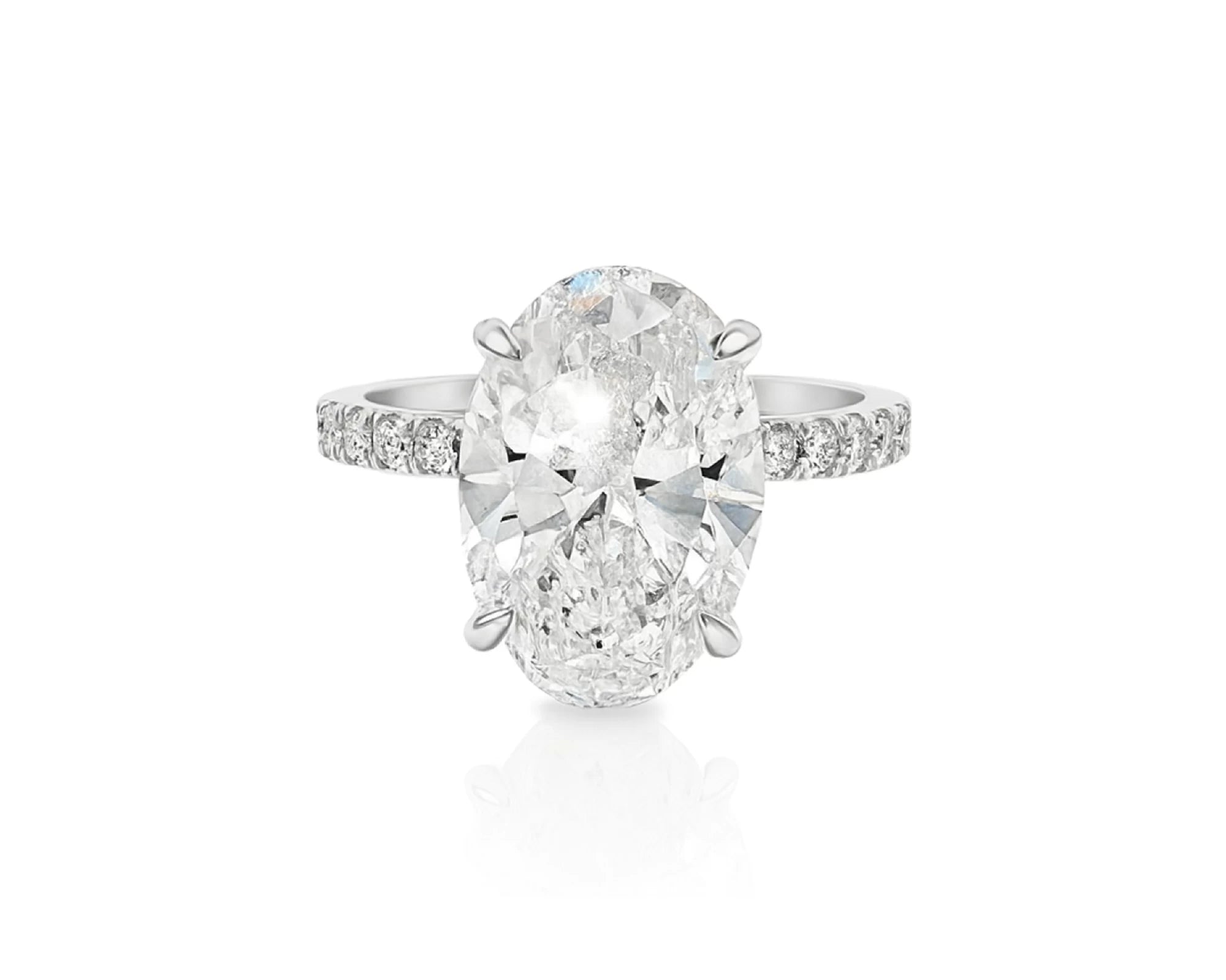 14k Oval Cut Micropavé Engagement Ring 4.80 CT – lifestyle 1451