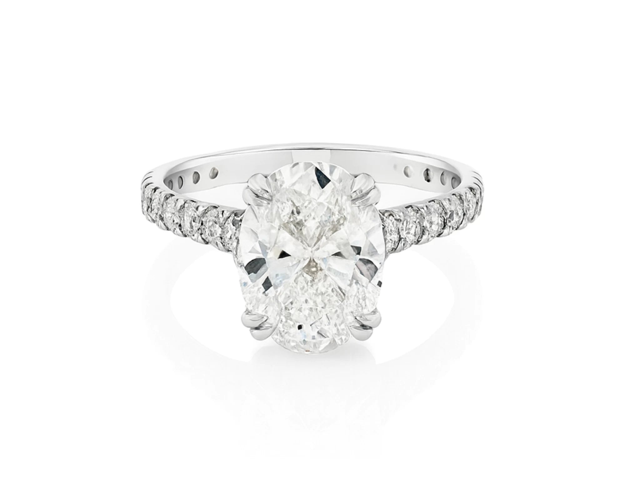14k Oval Cut Petite Micropavé Engagement Ring 2.20 CT – lifestyle 2369