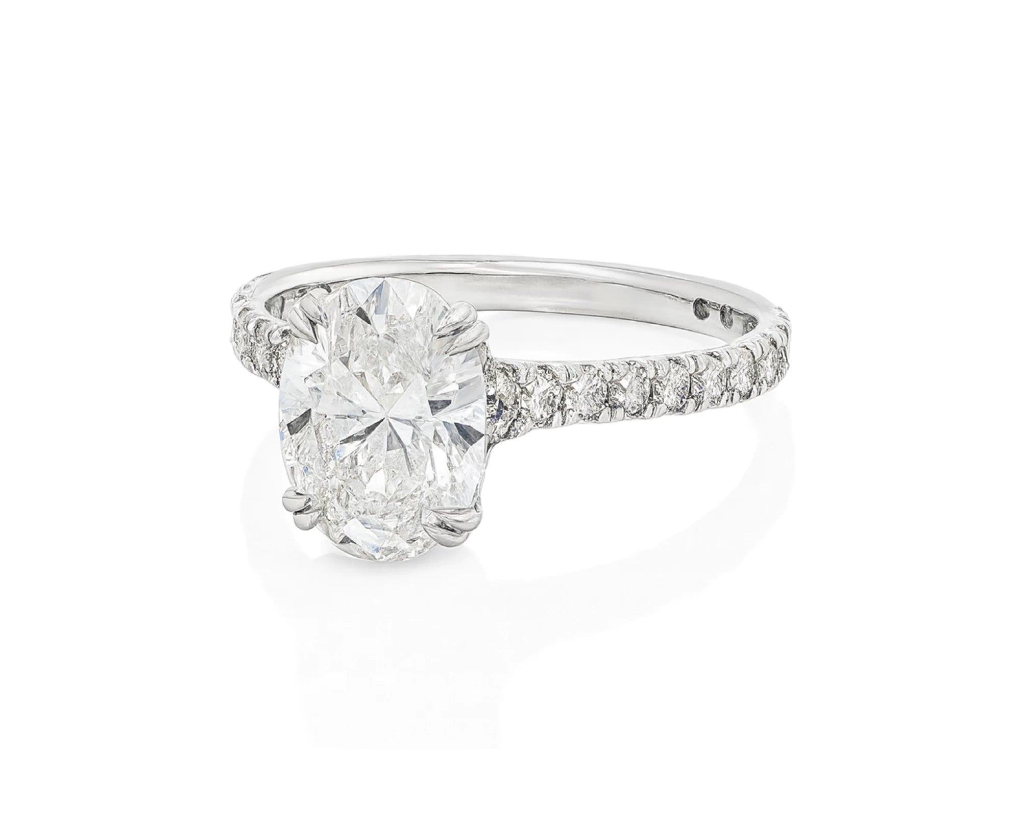 14k Oval Cut Petite Micropavé Engagement Ring 2.20 CT – lifestyle 2370