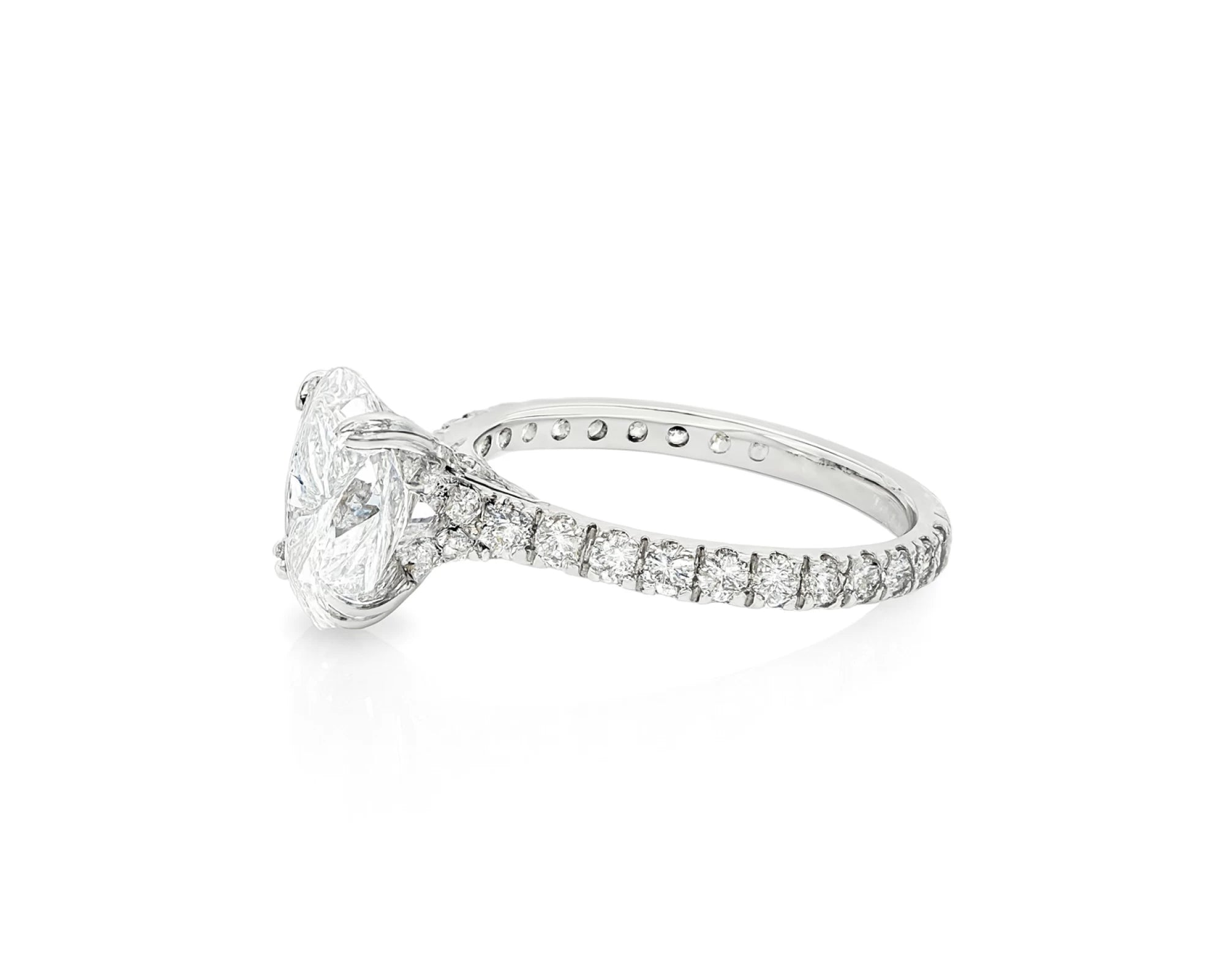 14k Oval Cut Petite Micropavé Engagement Ring 2.20 CT – lifestyle 2371
