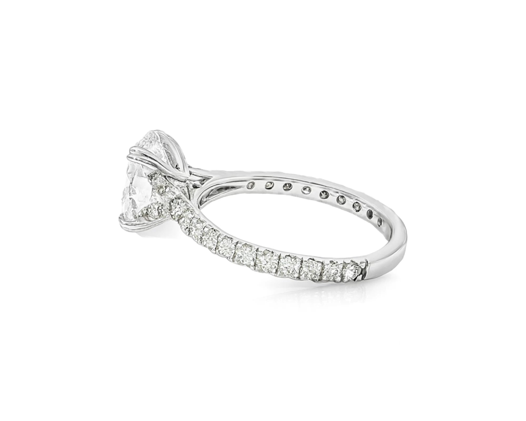14k Oval Cut Petite Micropavé Engagement Ring 2.20 CT – lifestyle 2372