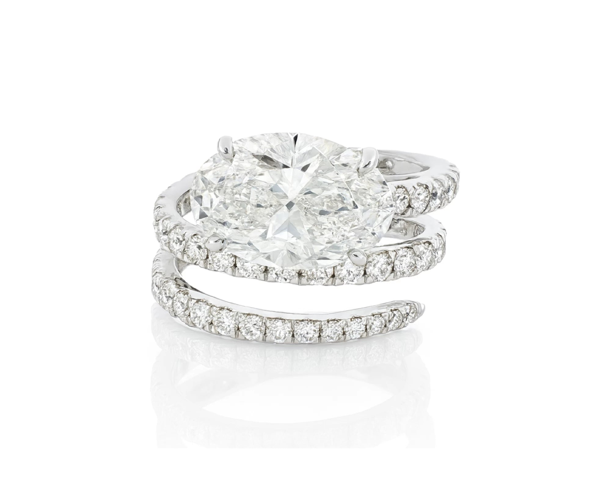 14k Oval Cut Spiral Micropavé Engagement Ring 5.50 CT – lifestyle 2514