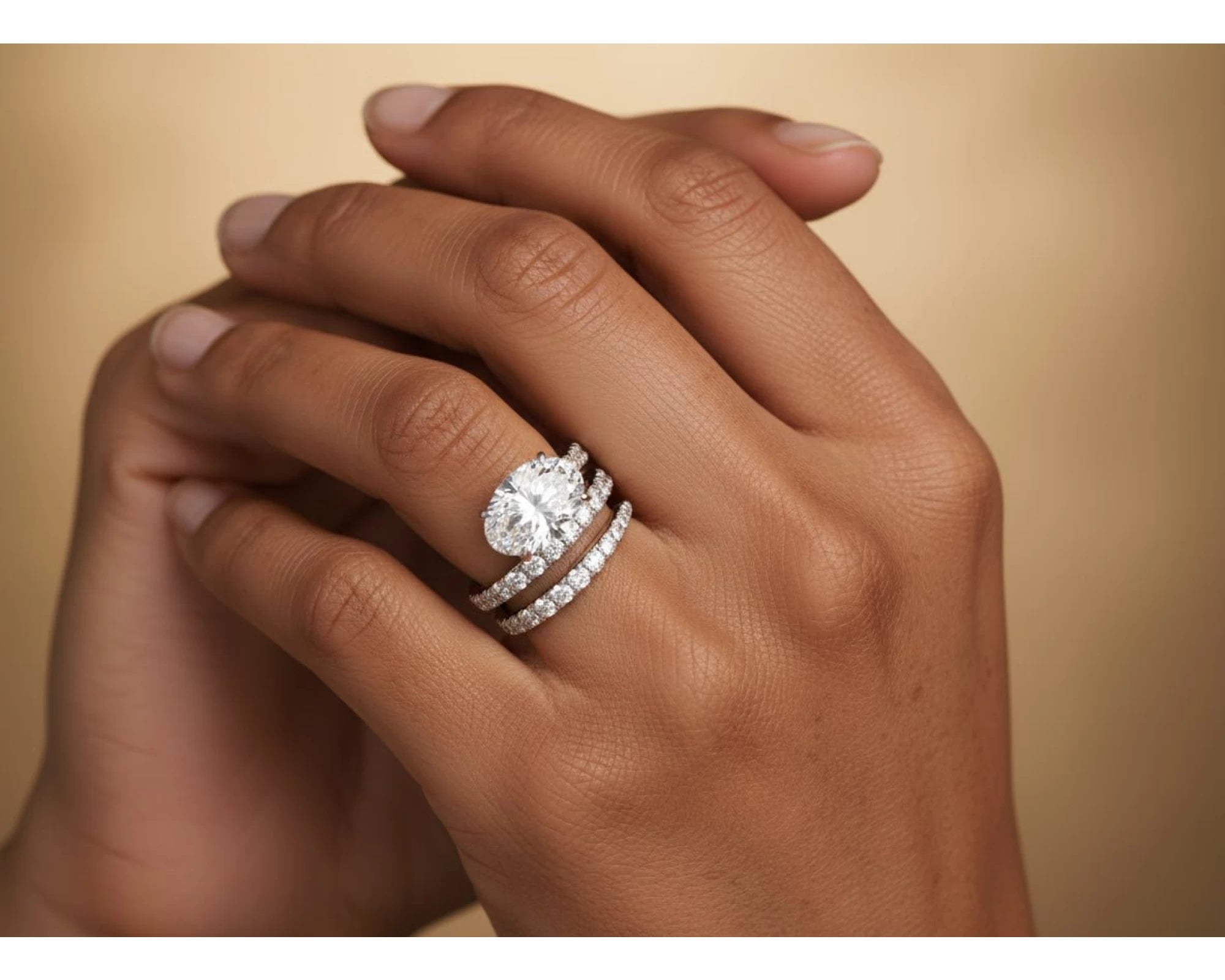 14k Oval Cut Spiral Micropavé Engagement Ring 5.50 CT – view 2