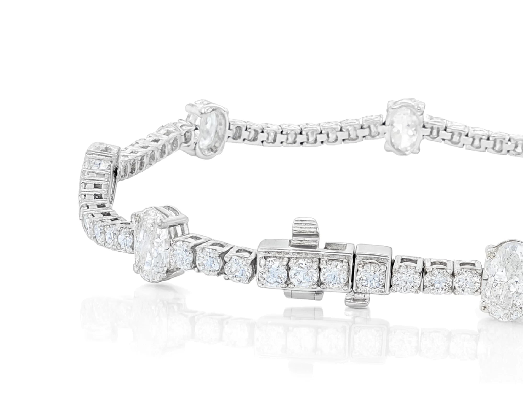 14K Oval Cut Three Stone Tennis Bracelet 5.53ct – lifestyle 4081