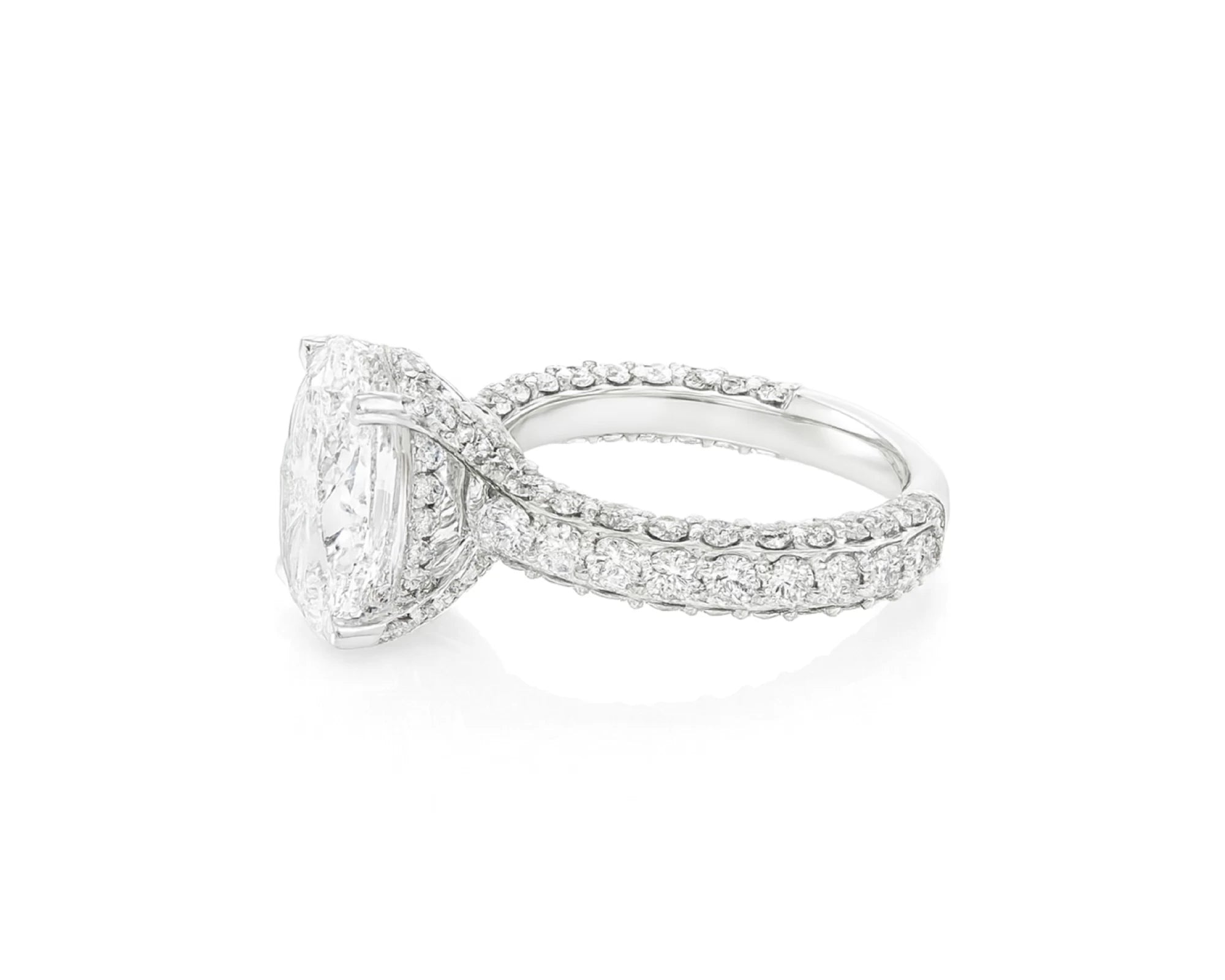 14k Oval Cut Triple-Row Pavé Engagement Ring 6.10 CT – lifestyle 2305