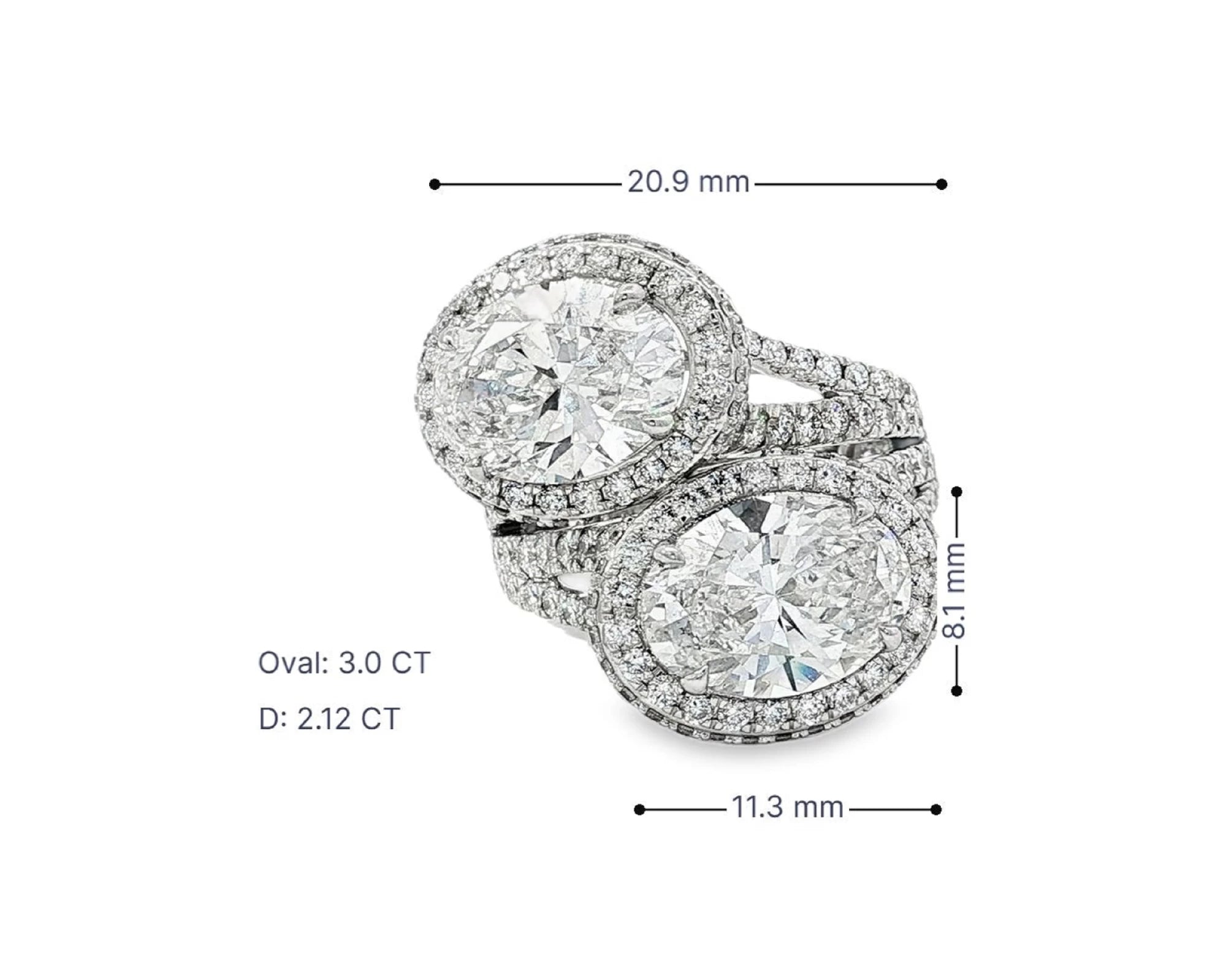 14k Oval Double Halo Split-Shank Engagement Ring 5.14 CT – lifestyle 3093