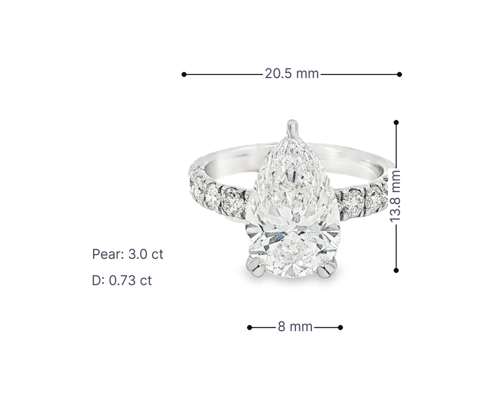 14k Pear Cut Micropavé Engagement Ring 3.73 CT – lifestyle 3109