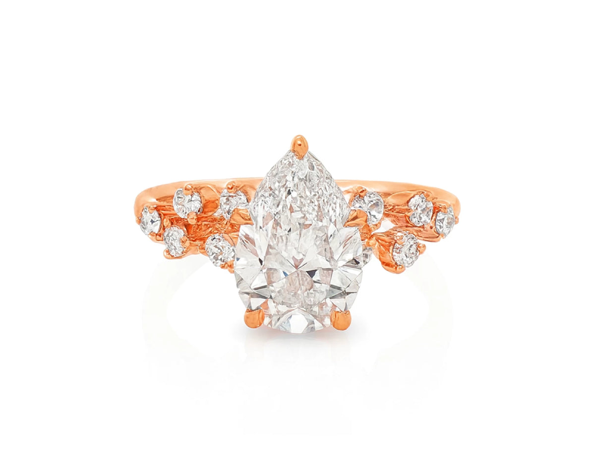 14k Pear-Shape Diamond Cluster Side-Accented Engagement Ring 2.26 CT – lifestyle 2227