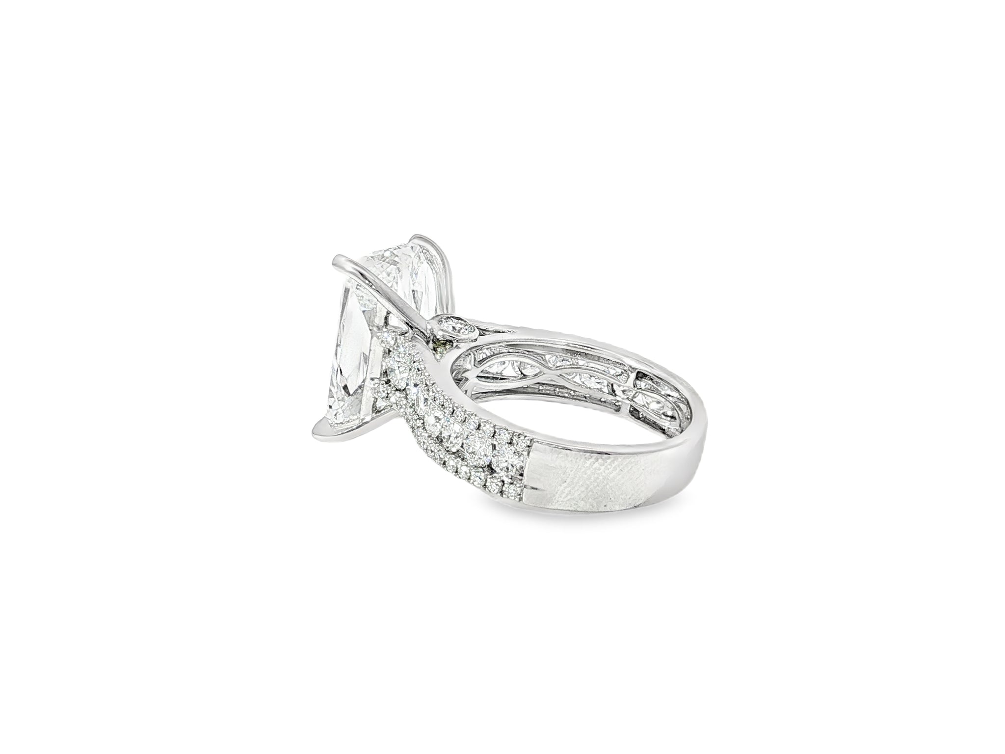 14k Radiant Cut Double Row Diamond Band Engagement Ring 8.43 CT - AVI THE JEWELER