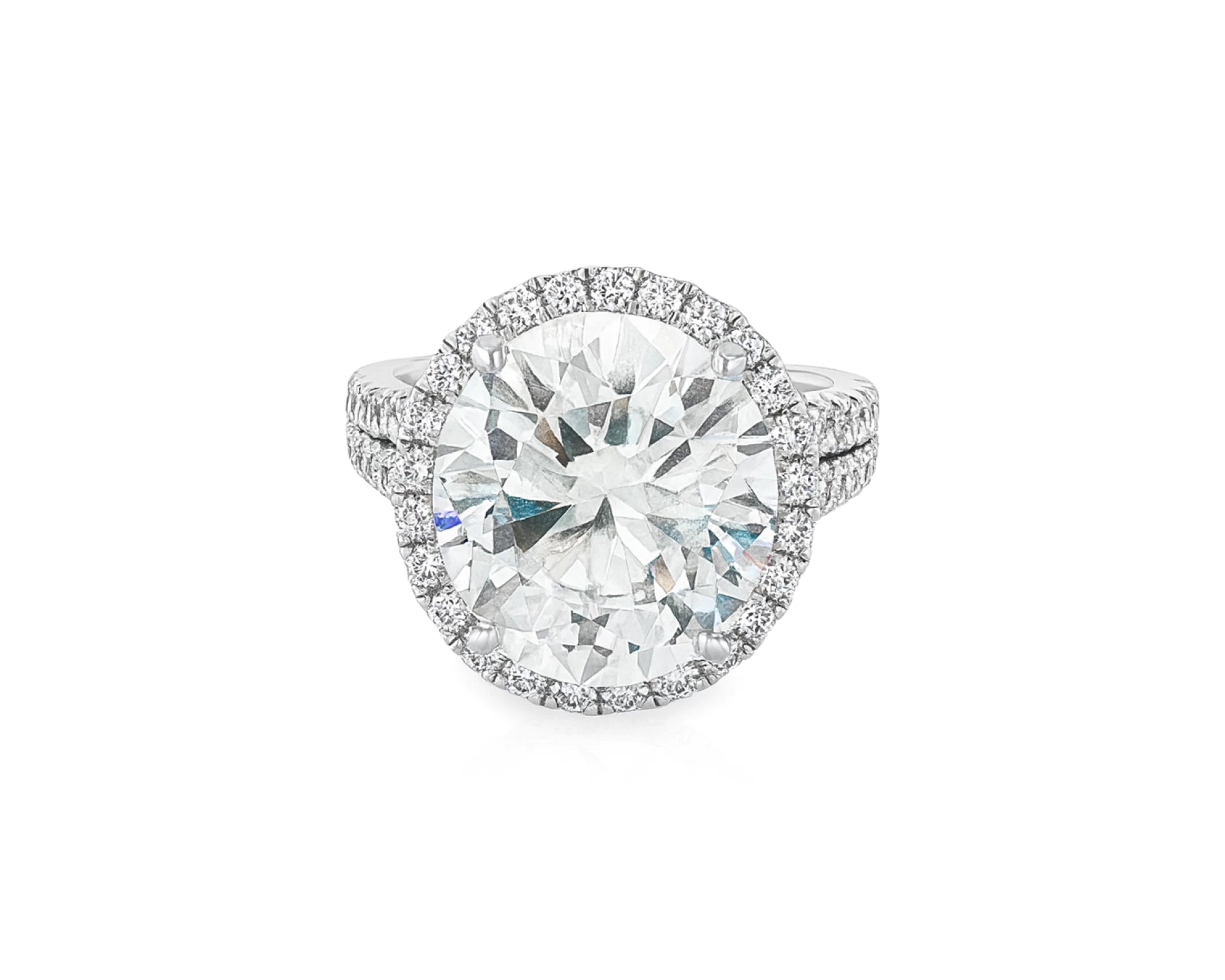 14k Round Cut Double Halo Diamond Engagement Ring 8.5 CT – lifestyle 2453