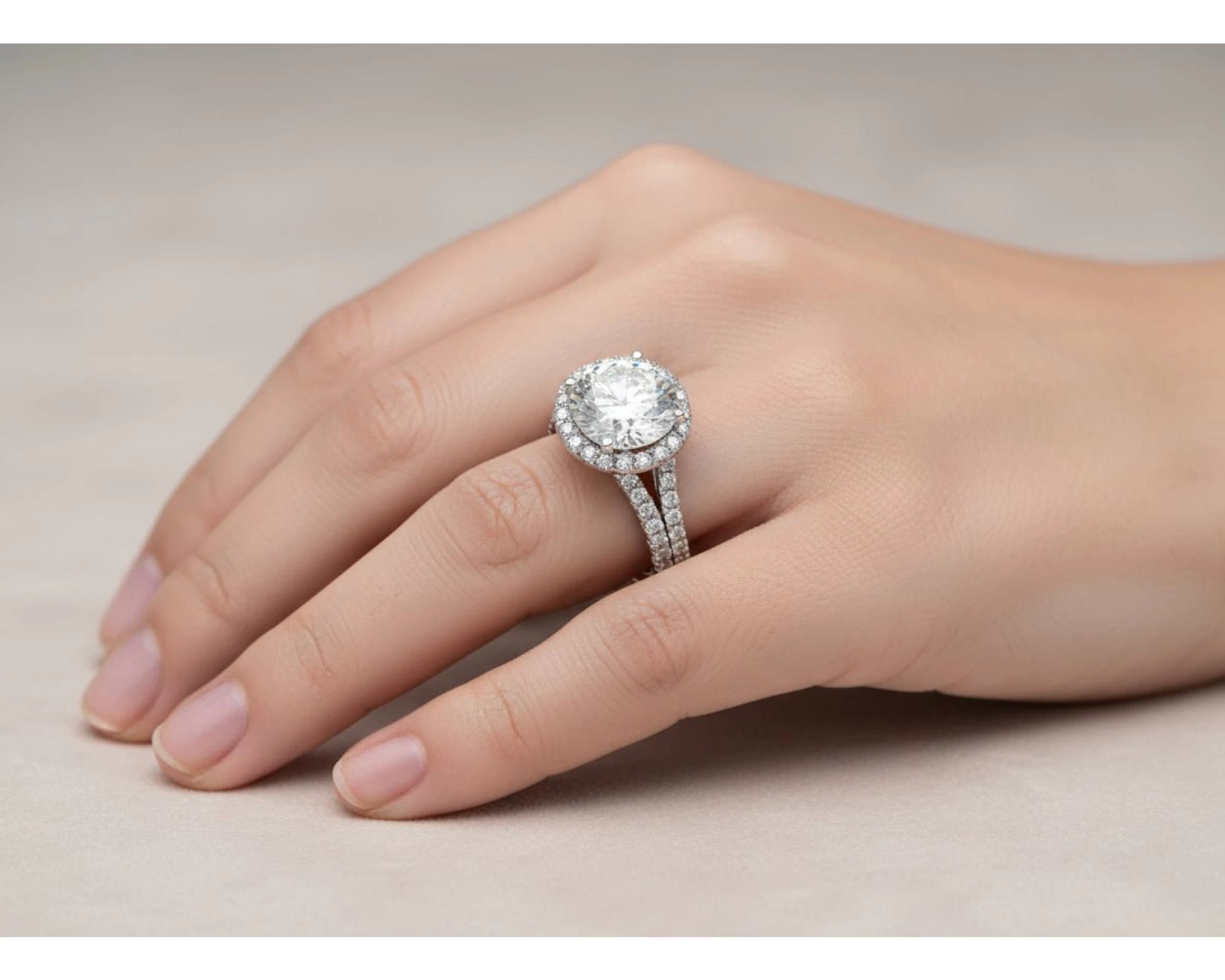14k Round Cut Double Halo Diamond Engagement Ring 8.5 CT – view 2