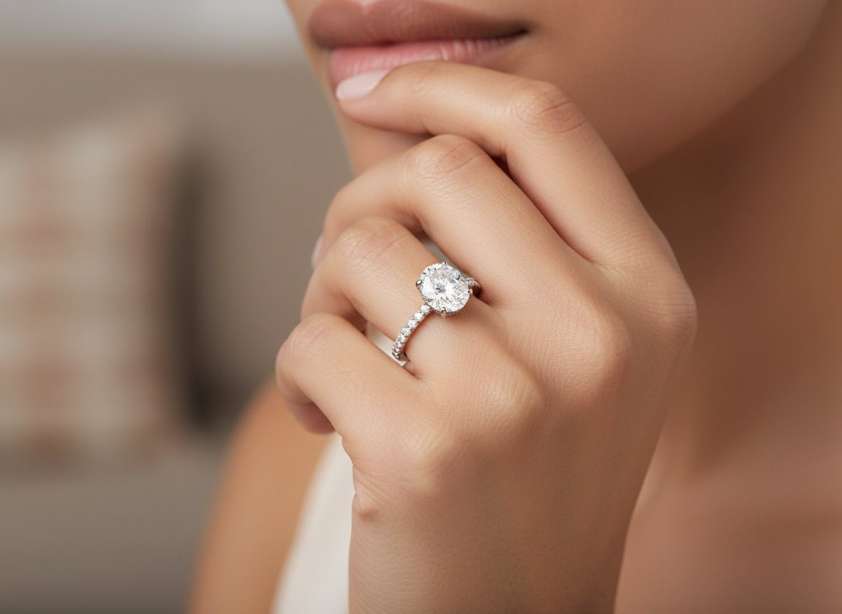 14k Round Cut Petite Micropavé Engagement Ring 2.59 CT - AVI THE JEWELER