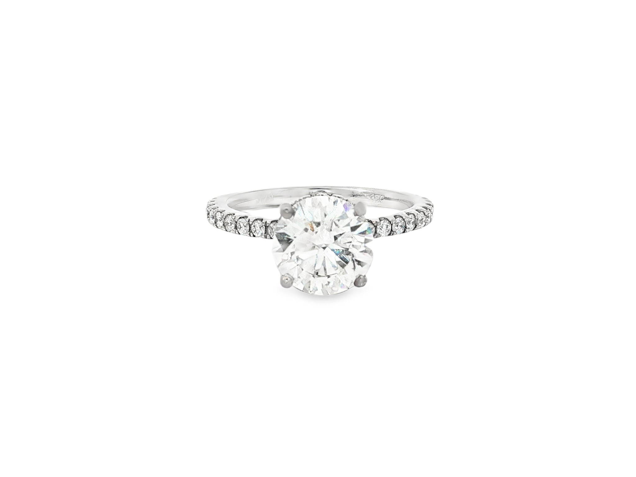 14k Round Cut Petite Micropavé Engagement Ring 2.59 CT - AVI THE JEWELER