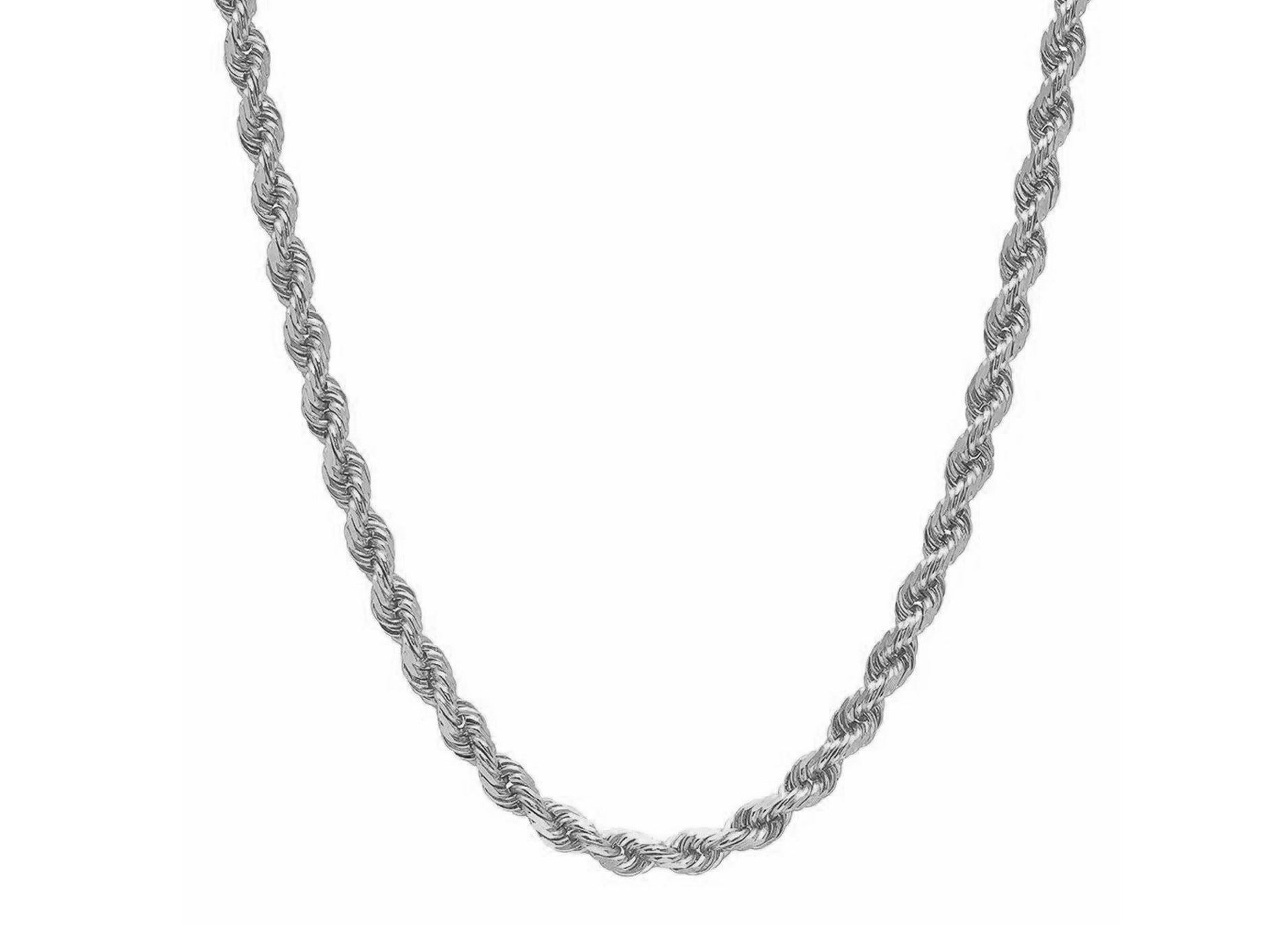 14k Solid Gold Diamond - Cut Rope Chain Necklace 4.0mm - AVI THE JEWELER