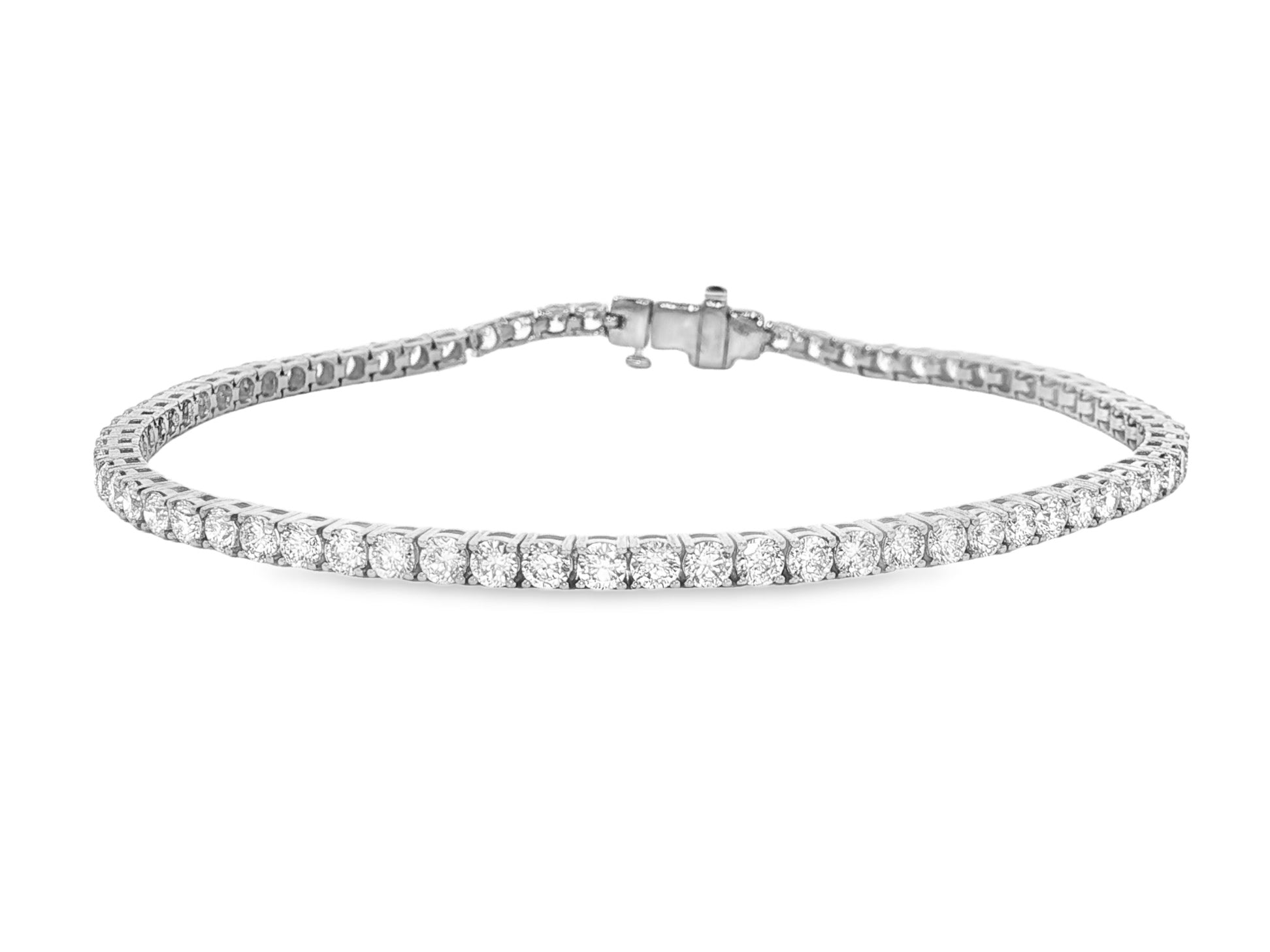 14k Gold Diamond Tennis Bracelet with Round-Cut Classic Design 3.72ct