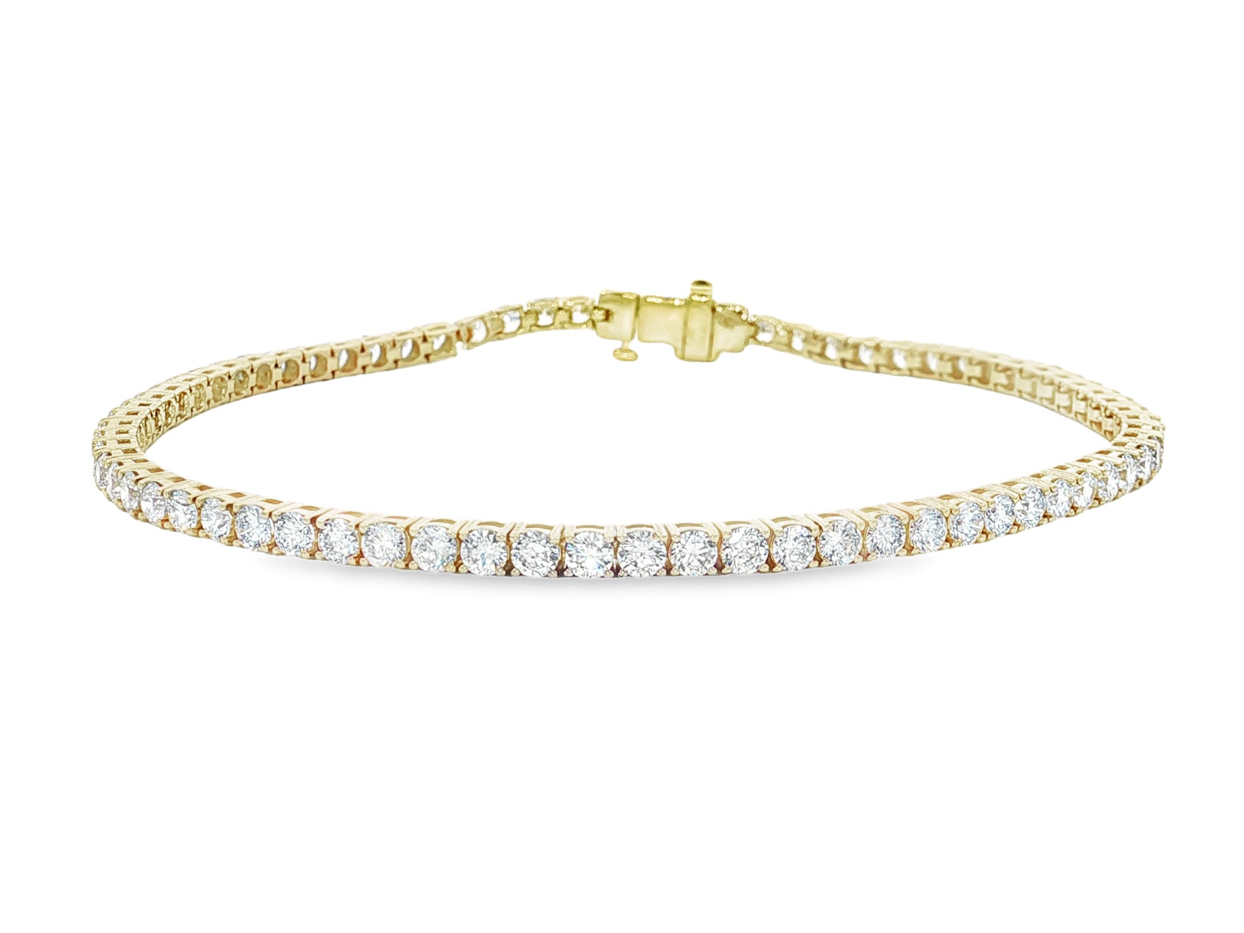 14k Gold Diamond Tennis Bracelet with Round-Cut Classic Design 3.72ct