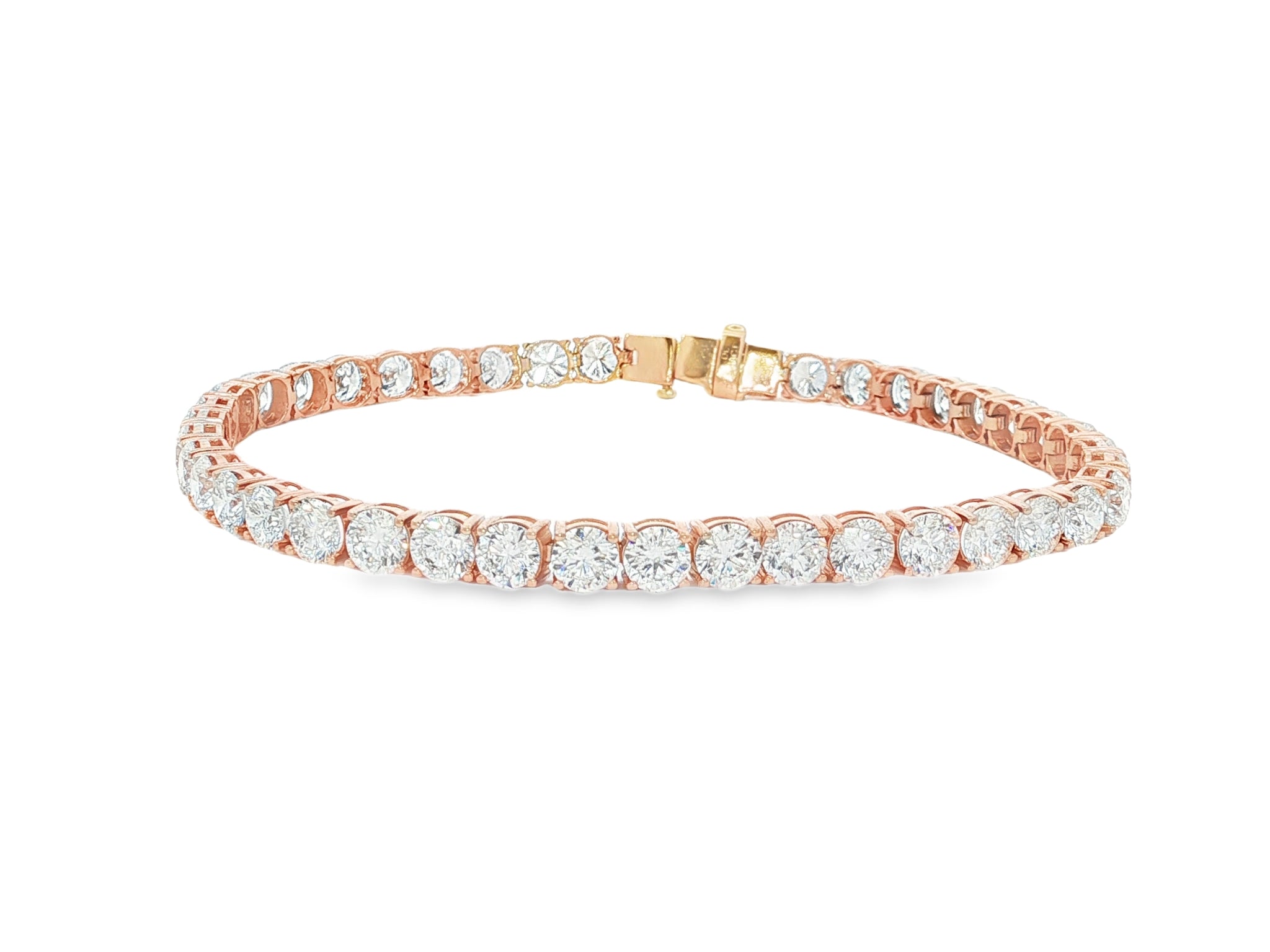 14k Gold Diamond Tennis Bracelet with Round Brilliant Diamonds 11.48 CT