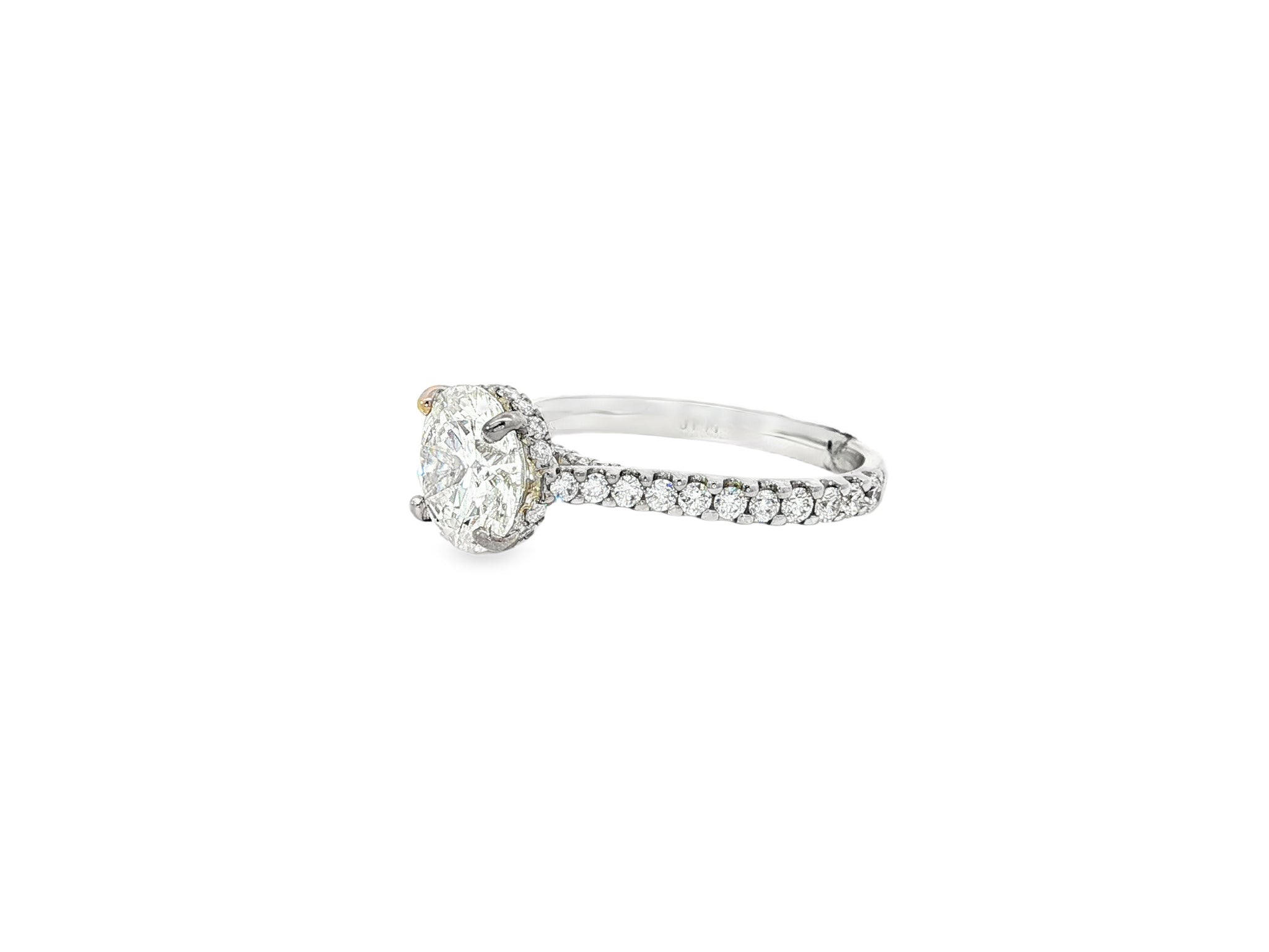 18k Round Cut Petite Micropavé Engagement Ring 3.25 CT - AVI THE JEWELER