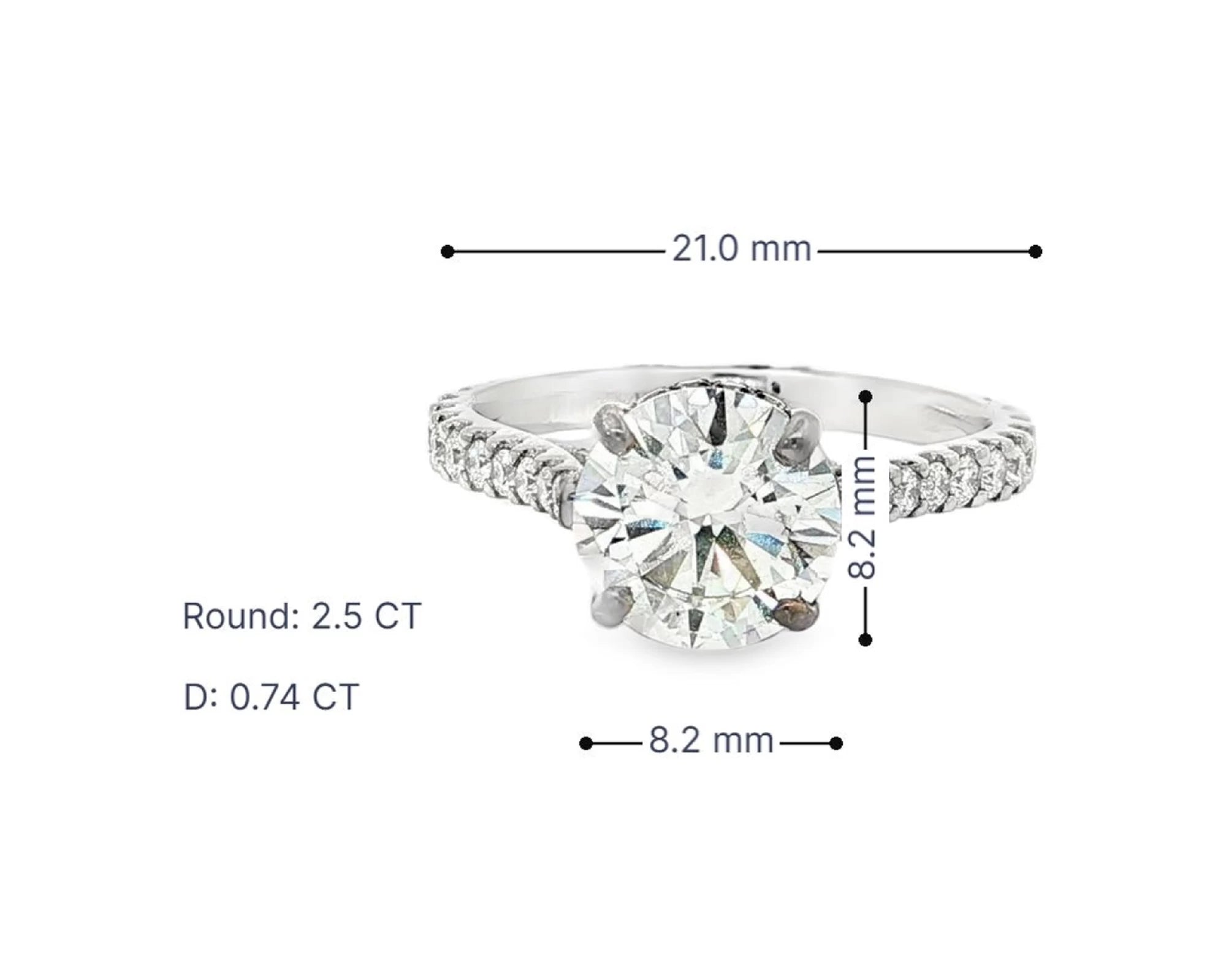 18k Round Cut Petite Micropavé Engagement Ring 3.25 CT – lifestyle 3099