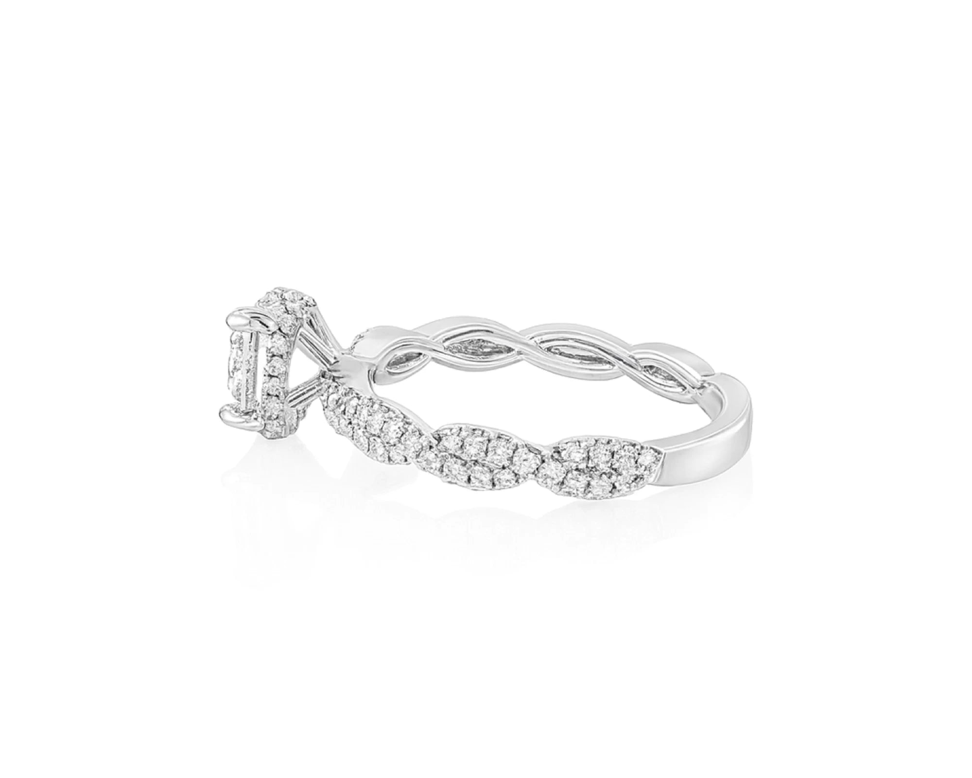 18k Round Cut Twisted Pavé Engagement Ring 1.50 CT – lifestyle 2361