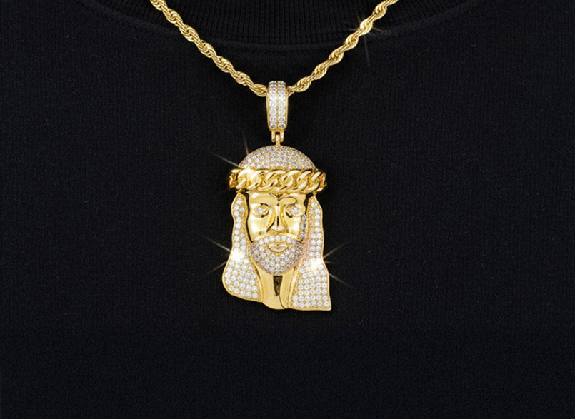 Diamond Jesus Pendants in Gold | Avi – AVI THE JEWELER