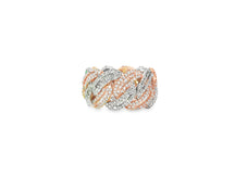 10K Gold Cuban Link Diamond Ring with Baguette & Round Cut 4.0 CT