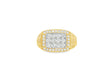 10K Gold Diamond Men’s Ring with Square Cluster Halo 1.00ct