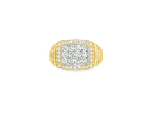10K Gold Diamond Men’s Ring with Square Cluster Halo 1.00ct