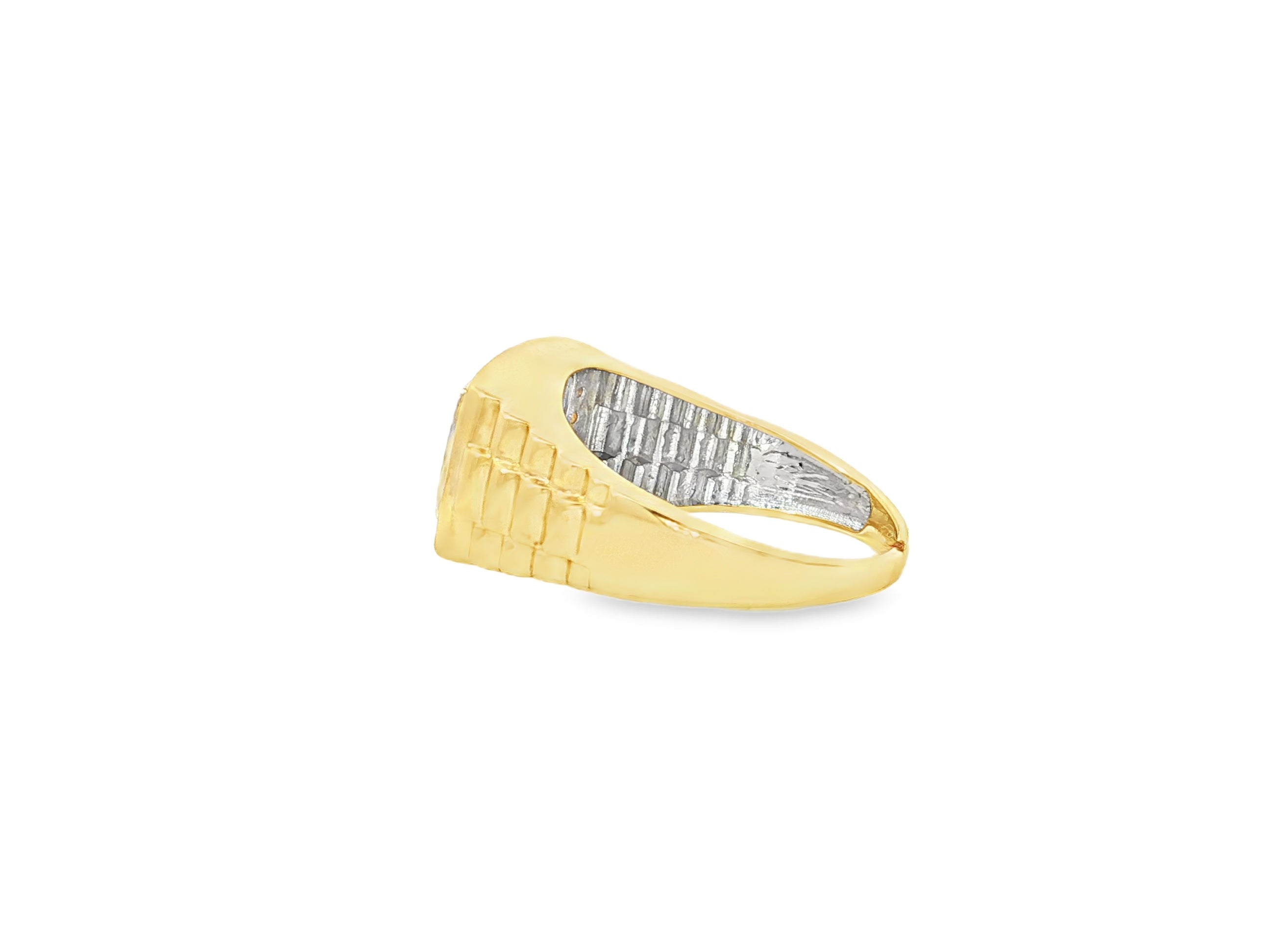 10K Gold Diamond Men’s Ring with Square Cluster Halo 1.00ct