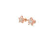 10K Gold Star Stud Earrings with Baguette Accents 0.40 CT