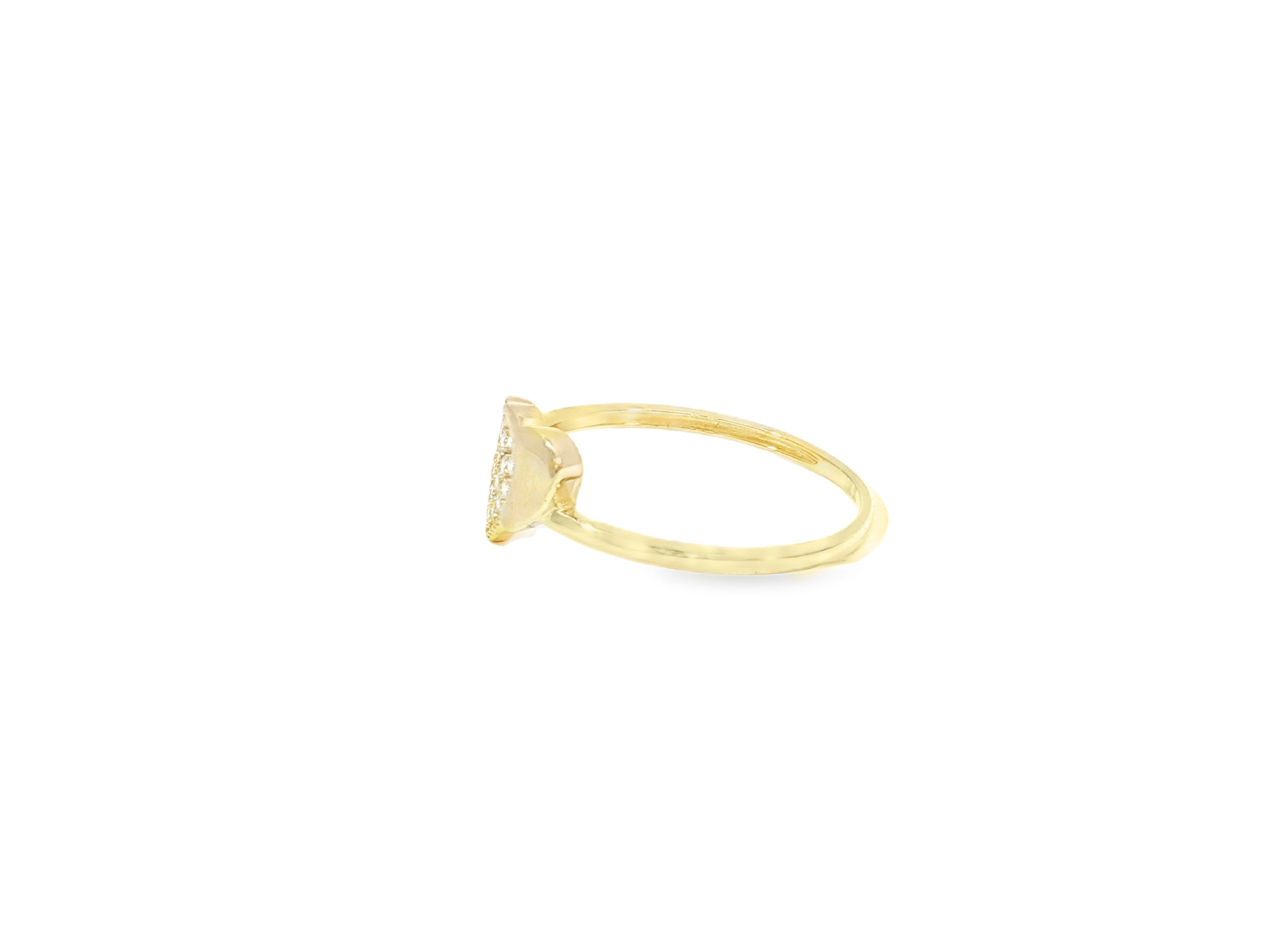 10K Gold Double Heart Pavé Cubic Zirconia Ring