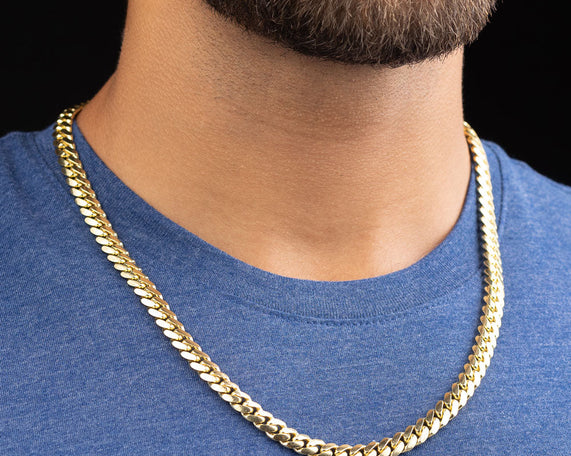 10k Gold Semi Solid Miami Cuban Link Chain