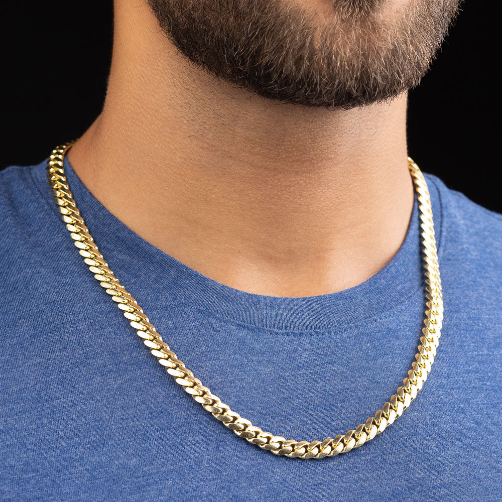 10k Gold Semi Solid Miami Cuban Link Chain