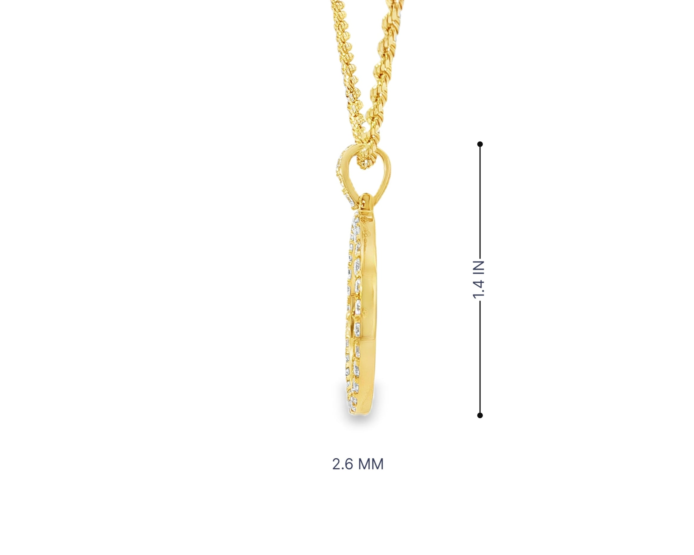 10k Circle Memory Charm Pendant with Round - Cut Halo 1.58ct - AVI THE JEWELER