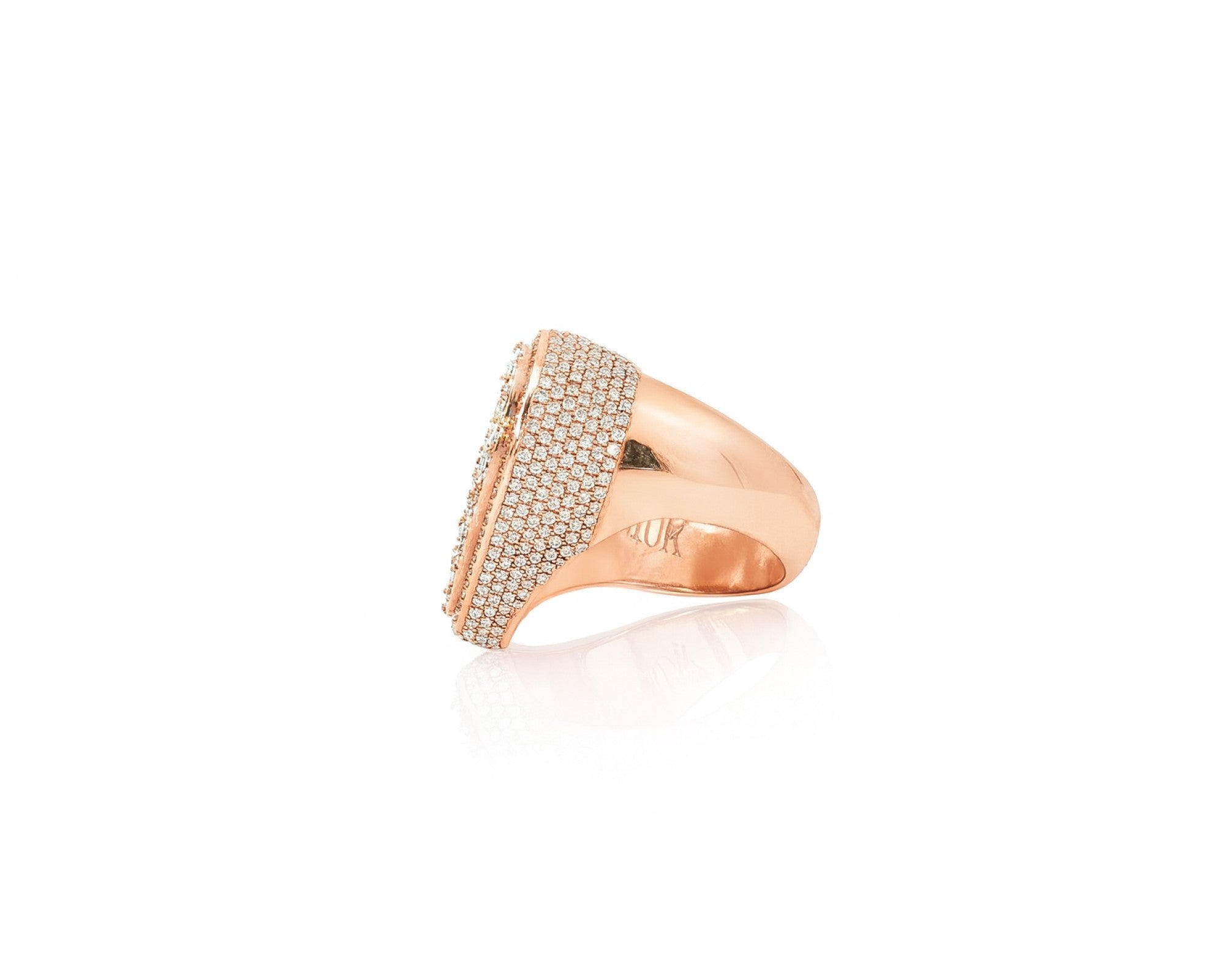 10k Diamond Heart Ring with Baguette & Pavé Halo Design 2.13ct – lifestyle 1076