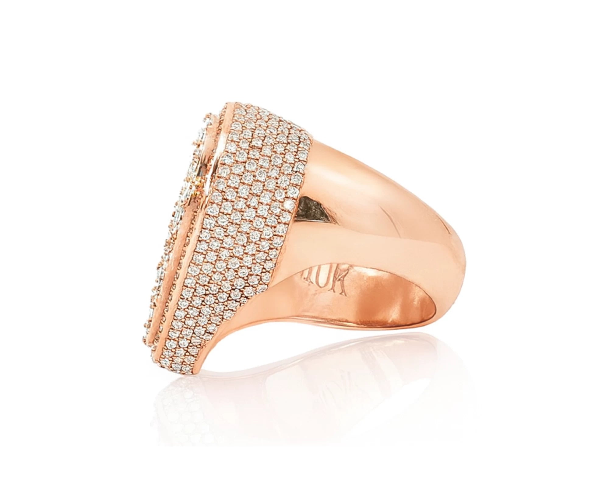 10k Diamond Heart Ring with Baguette & Pavé Halo Design 2.13ct – lifestyle 1076