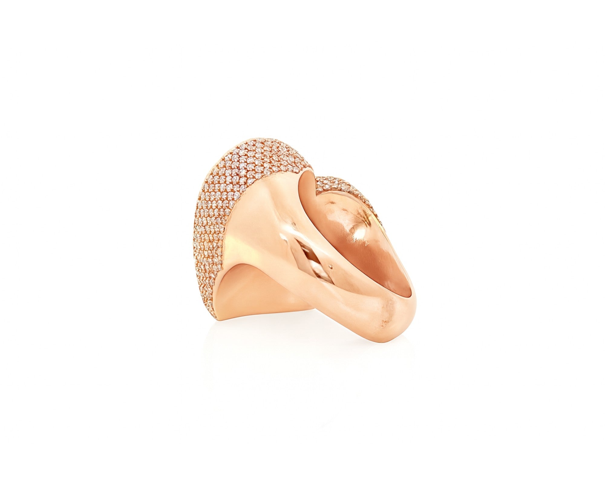 10k Diamond Heart Ring with Baguette & Pavé Halo Design 2.13ct – lifestyle 1079