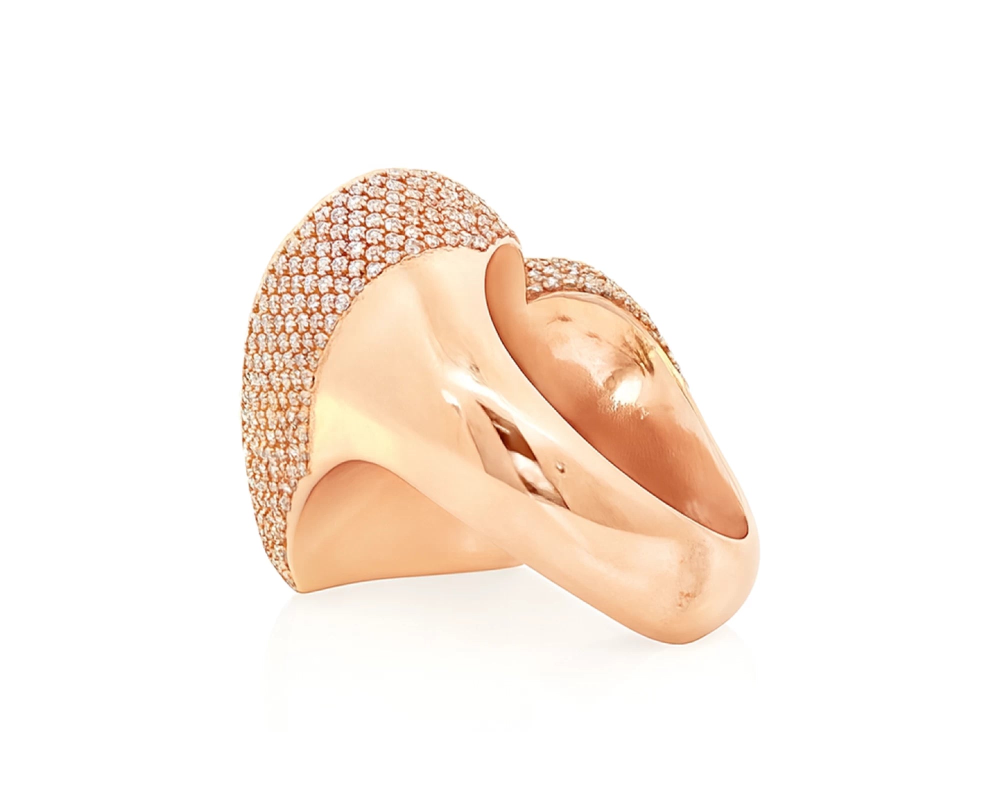 10k Diamond Heart Ring with Baguette & Pavé Halo Design 2.13ct – lifestyle 1079