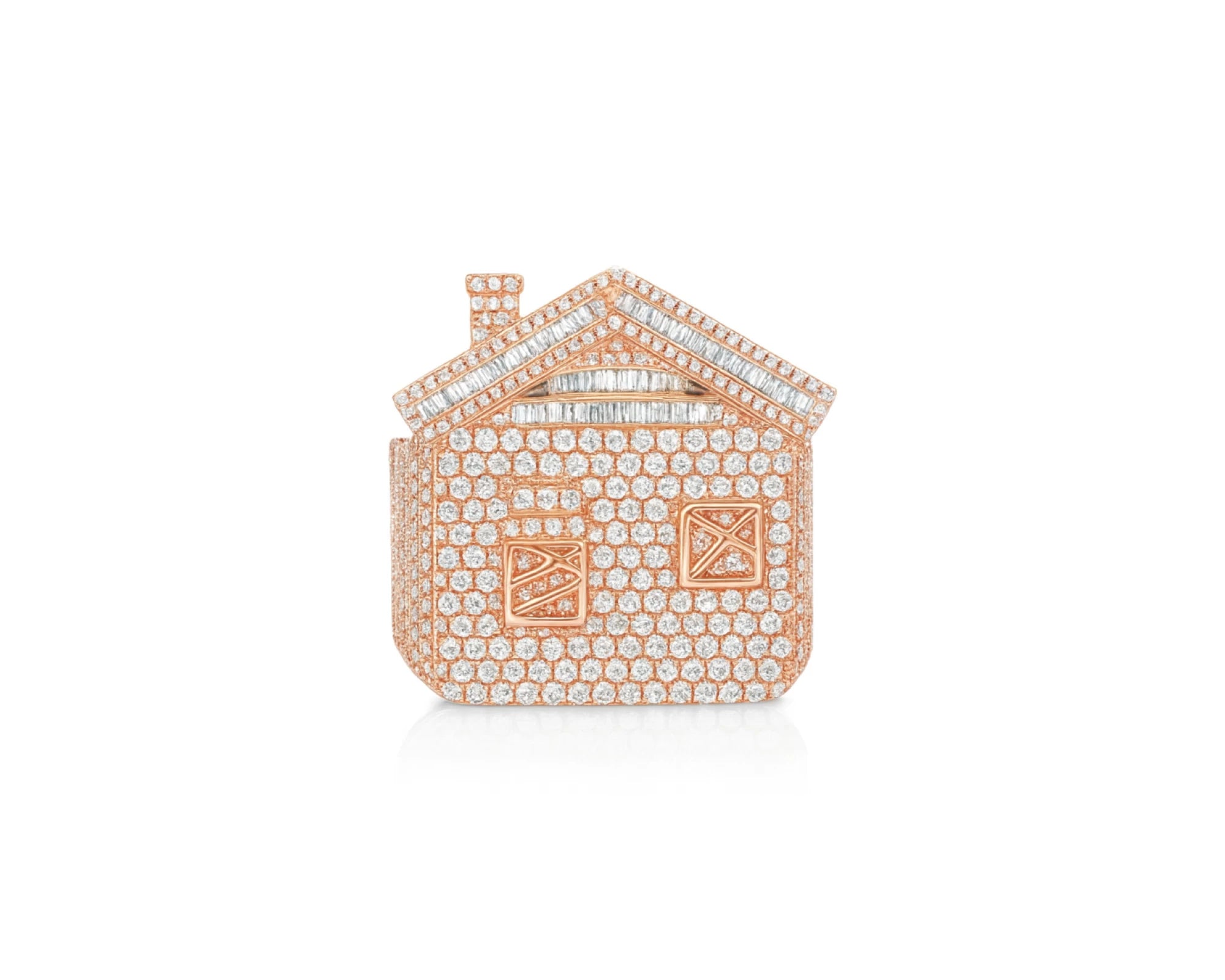 10k Diamond House Ring with Pavé & Baguette Roof Detail Design 2.88ct – lifestyle 1082